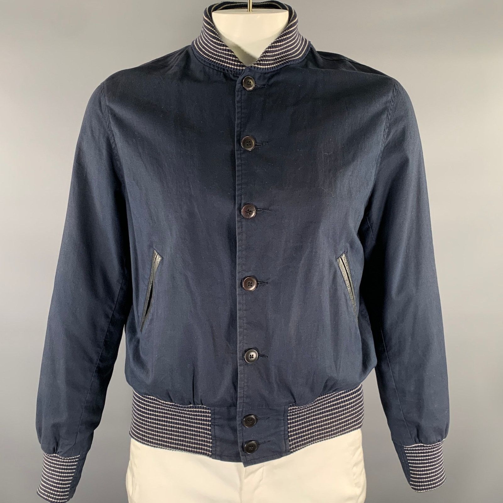 Golden Bear GOLDEN BEAR Size M Navy Cotton Bomber Jacket Size US M / EU 48-50 / 2 - 1 Thumbnail