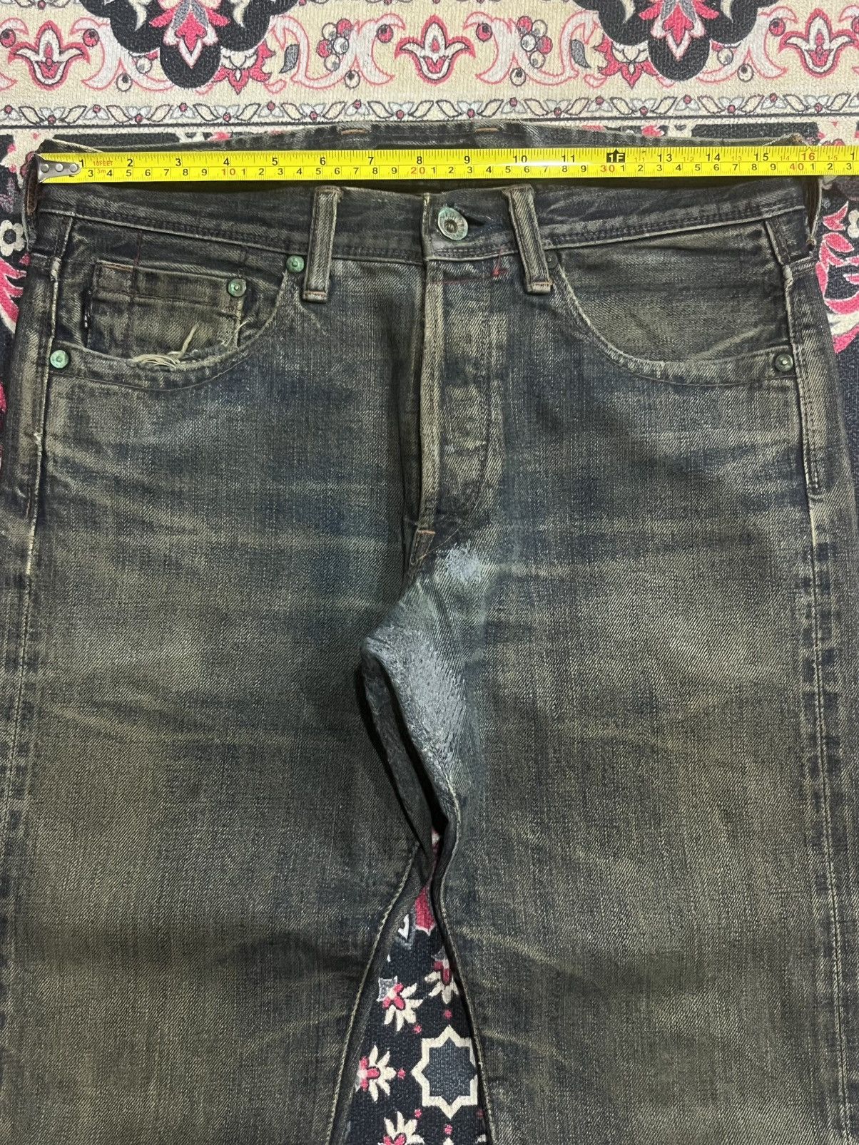 Paul Smith Red Ear Vintage Paul Smith Red Ear Mud Whisker Washed Selvedge Jeans Size US 29 - 17 Thumbnail