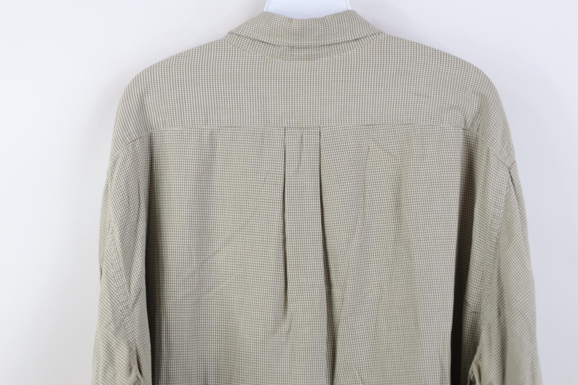 L.L. Bean Vintage 90s LL Bean Houndstooth Collared Button Down Shirt Size US XL / EU 56 / 4 - 11 Thumbnail