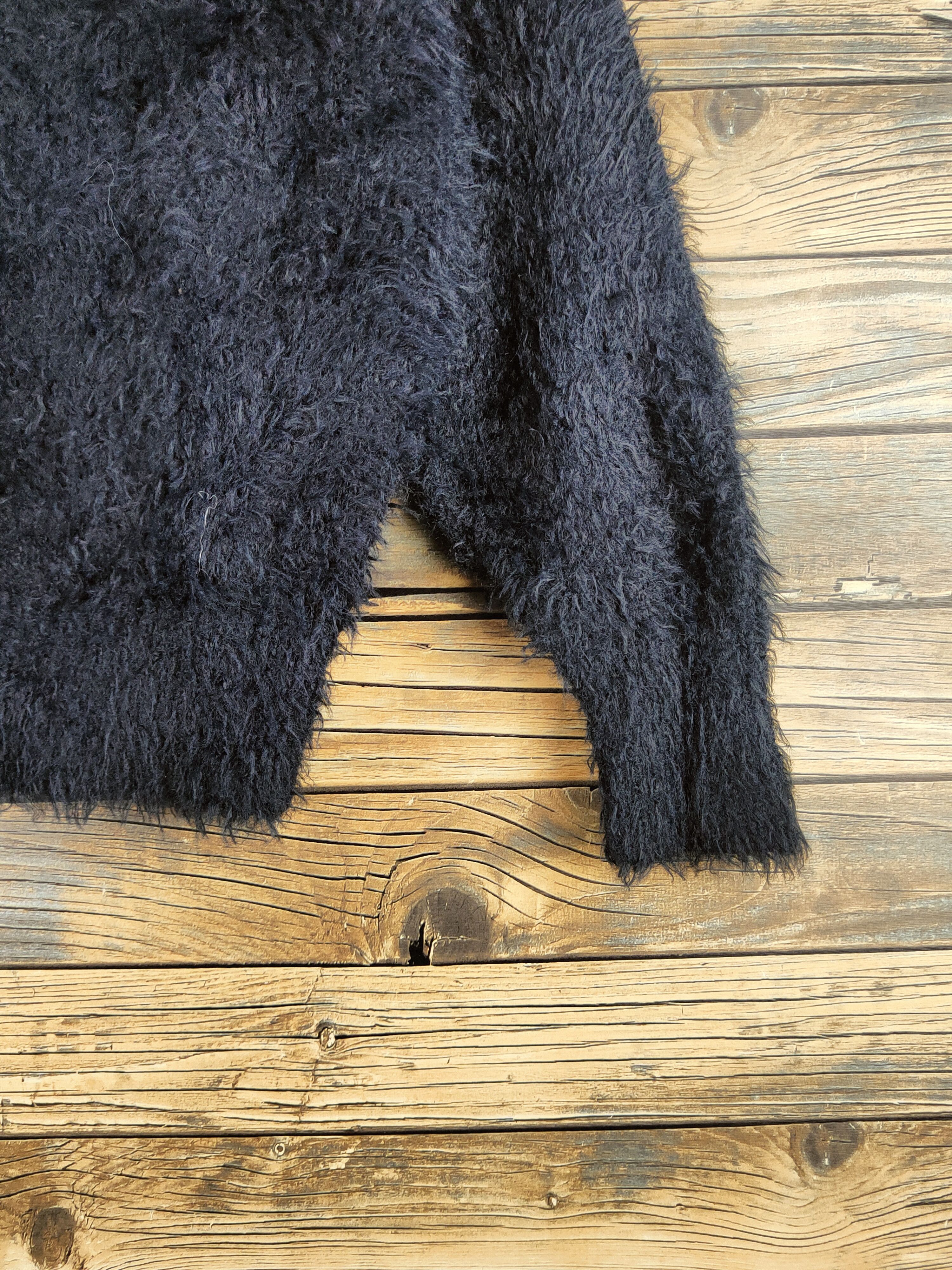 GU DL GU Navy Fur Shaggy Mohair Knitwear #46-523 Size M / US 6-8 / IT 42-44 - 6 Thumbnail
