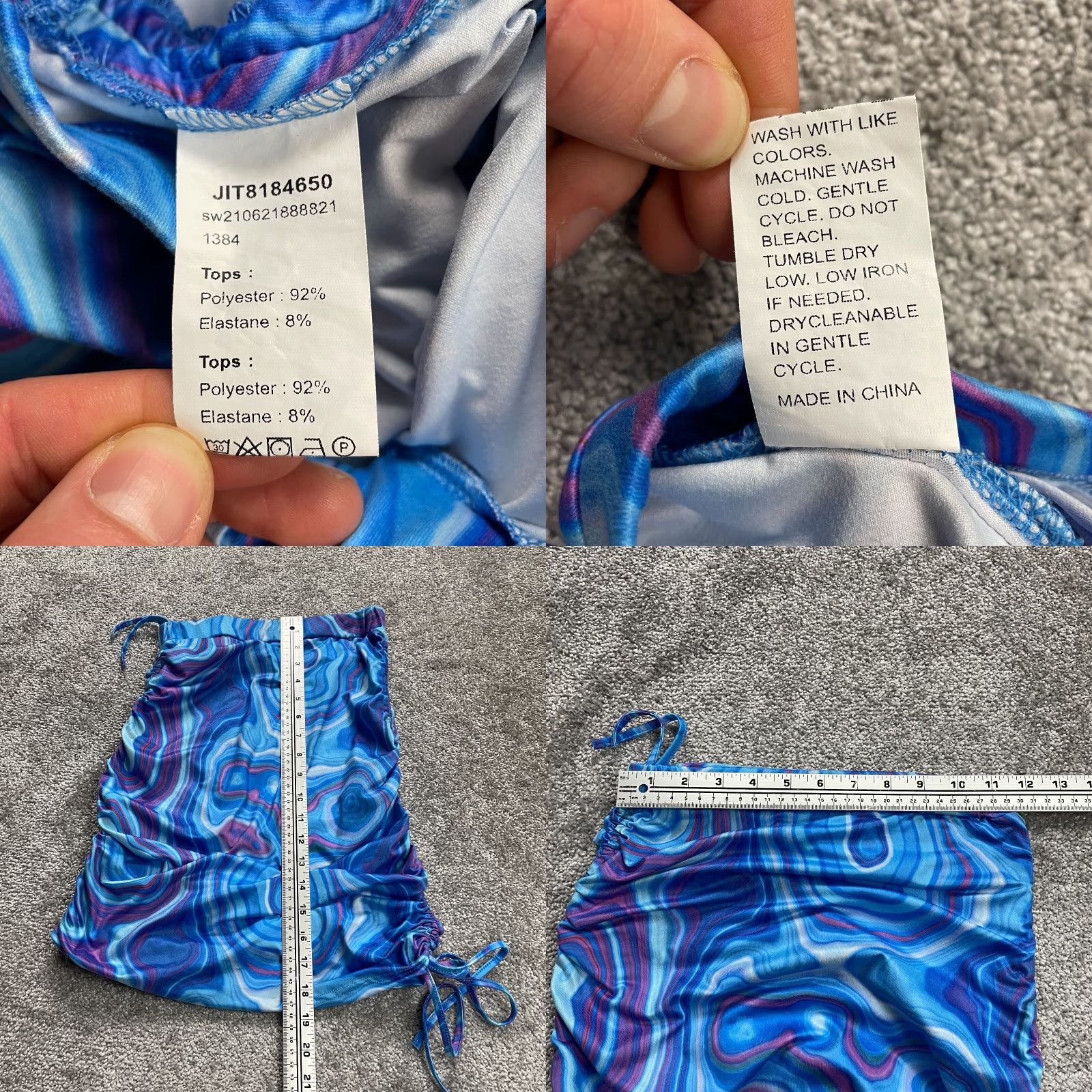 Shein SheIn Skirt Womens XS Blue Tie Dye Stretch Side Lace Mini Casual Ladies Size 26" / US 2 / IT 38 - 8 Thumbnail