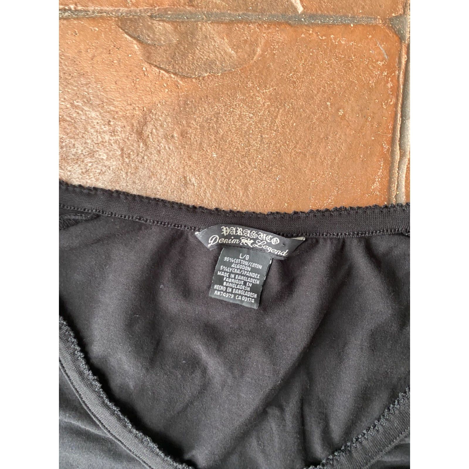Parasuco VINTAGE Parasuco Long Sleeve Shirt Top L Black Knit Slimming Strap Logo Y2K Punk Rock Retro Hipster Size L / US 10 / IT 46 - 2 Thumbnail
