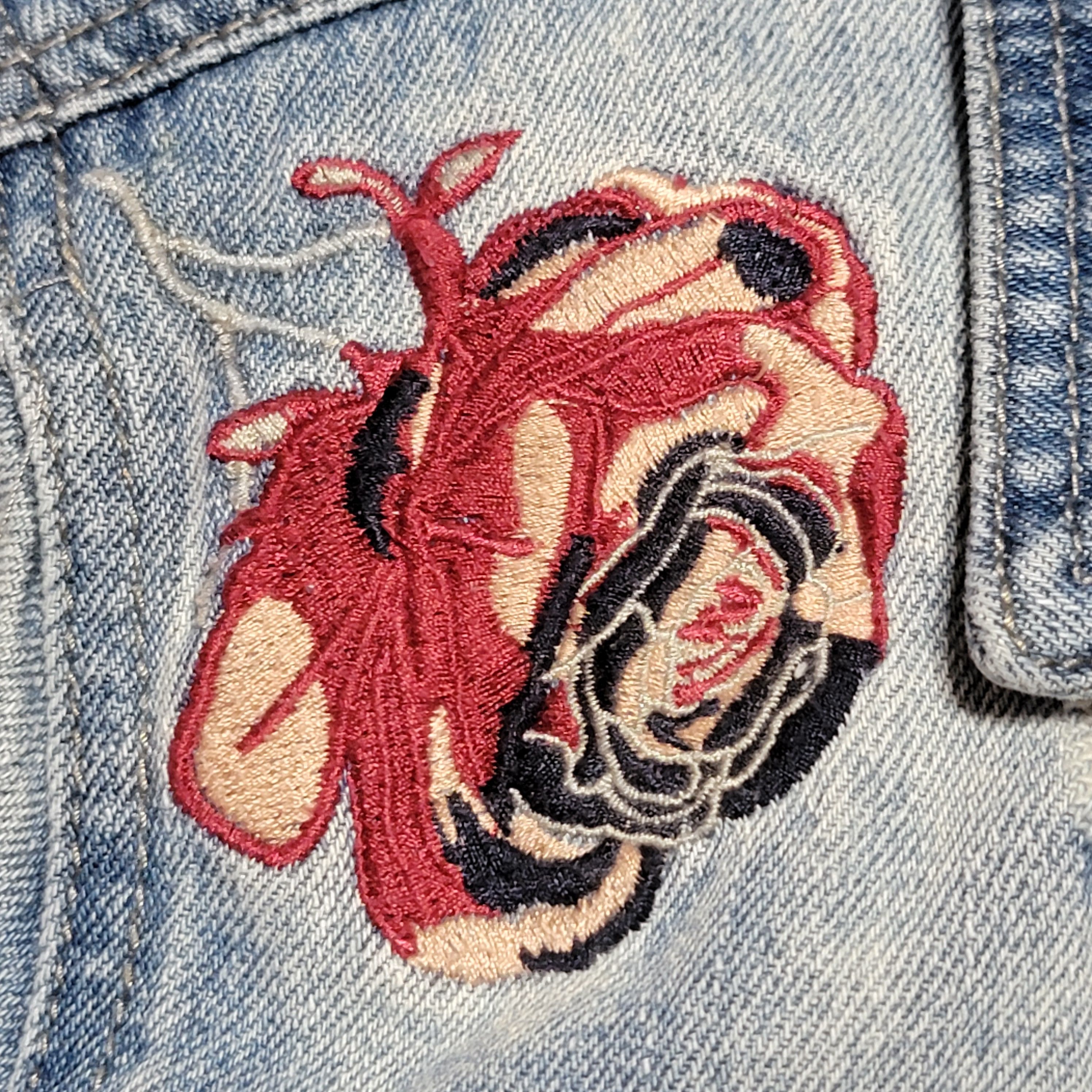 Other YMI Jeans Denim Jacket w/ Embroidered Roses - Size Large* Size L / US 10 / IT 46 - 3 Thumbnail