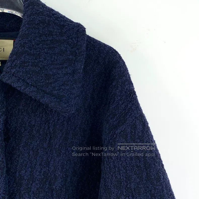 Gucci Gucci Dark blue wool lapel single-breasted long-sleeved tw Size XS / US 0-2 / IT 36-38 - 3 Thumbnail