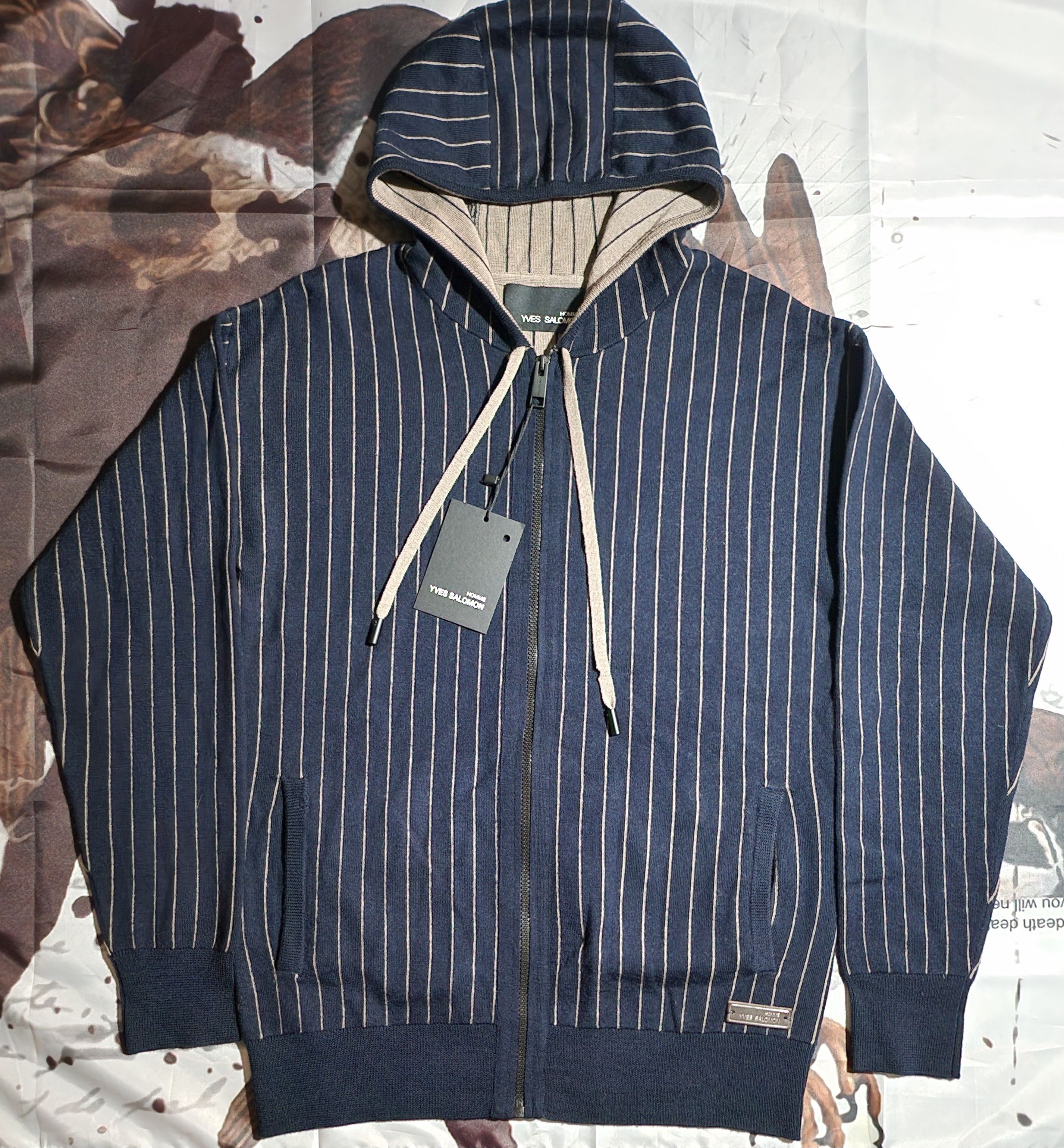 Yves Salomon Striped Wool-Cashmere Knit Hoodie Size US M / EU 48-50 / 2 - 1 Thumbnail