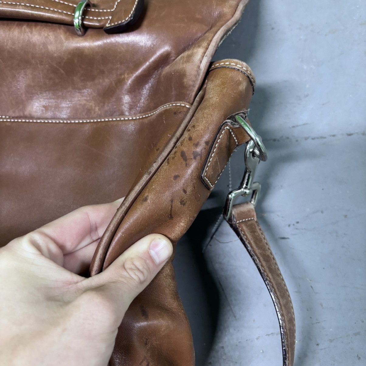 Coach × Vintage Vintage Coach Tan Leather Messenger Shoulder Bag Size ONE SIZE - 8 Thumbnail