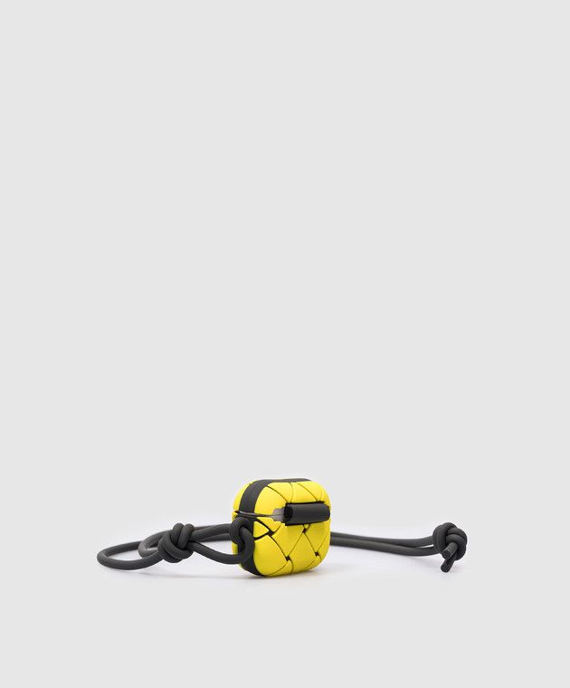 Bottega Veneta o1w1db10525 Size: OS / AirPods Pro Case in Black/Yellow Size ONE SIZE - 2 Thumbnail