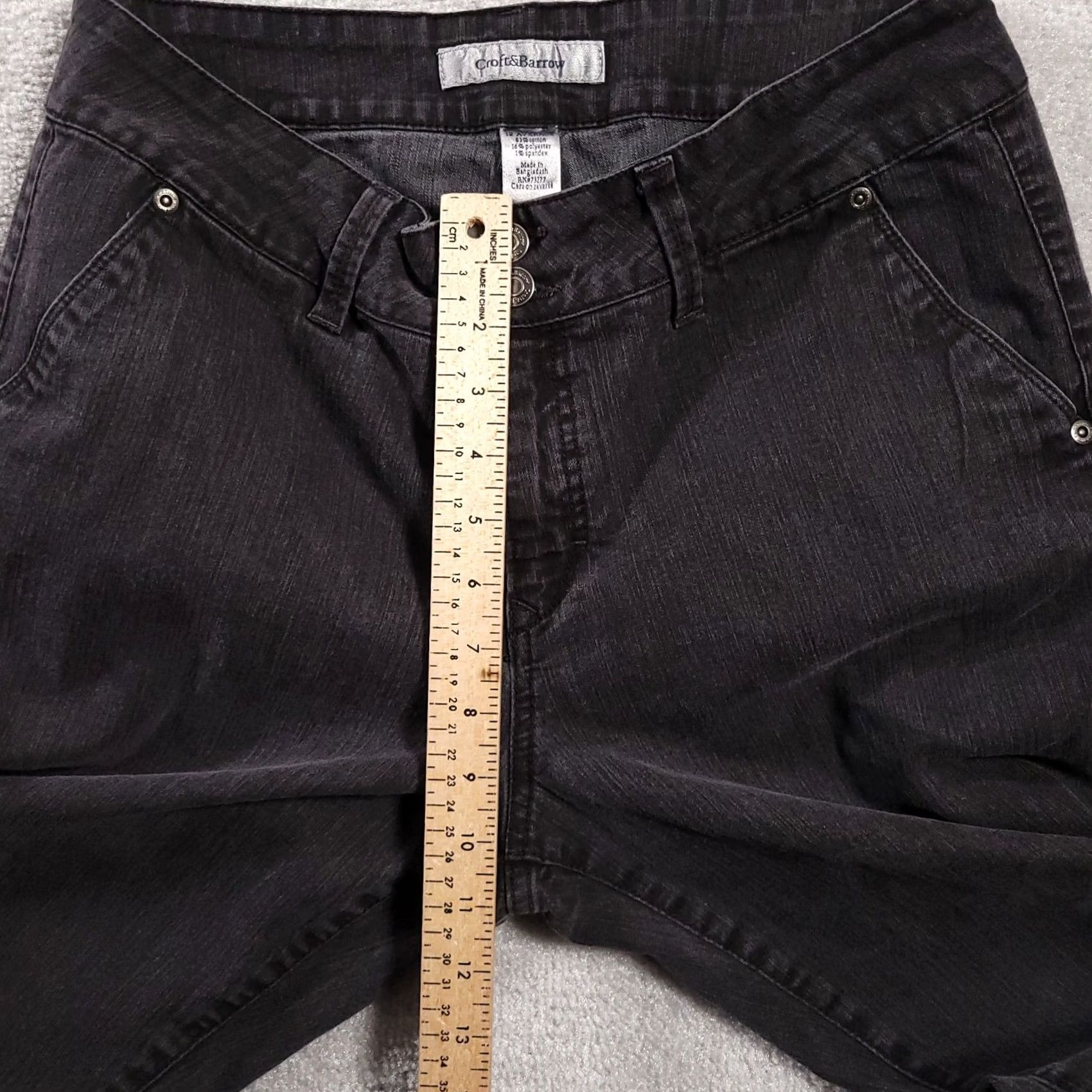 Croft & Barrow Croft & Barrow Jeans Women's Black Boot Mid Rise Stretch Double Button 12 Size 34" / US 12 / IT 48 - 6 Thumbnail