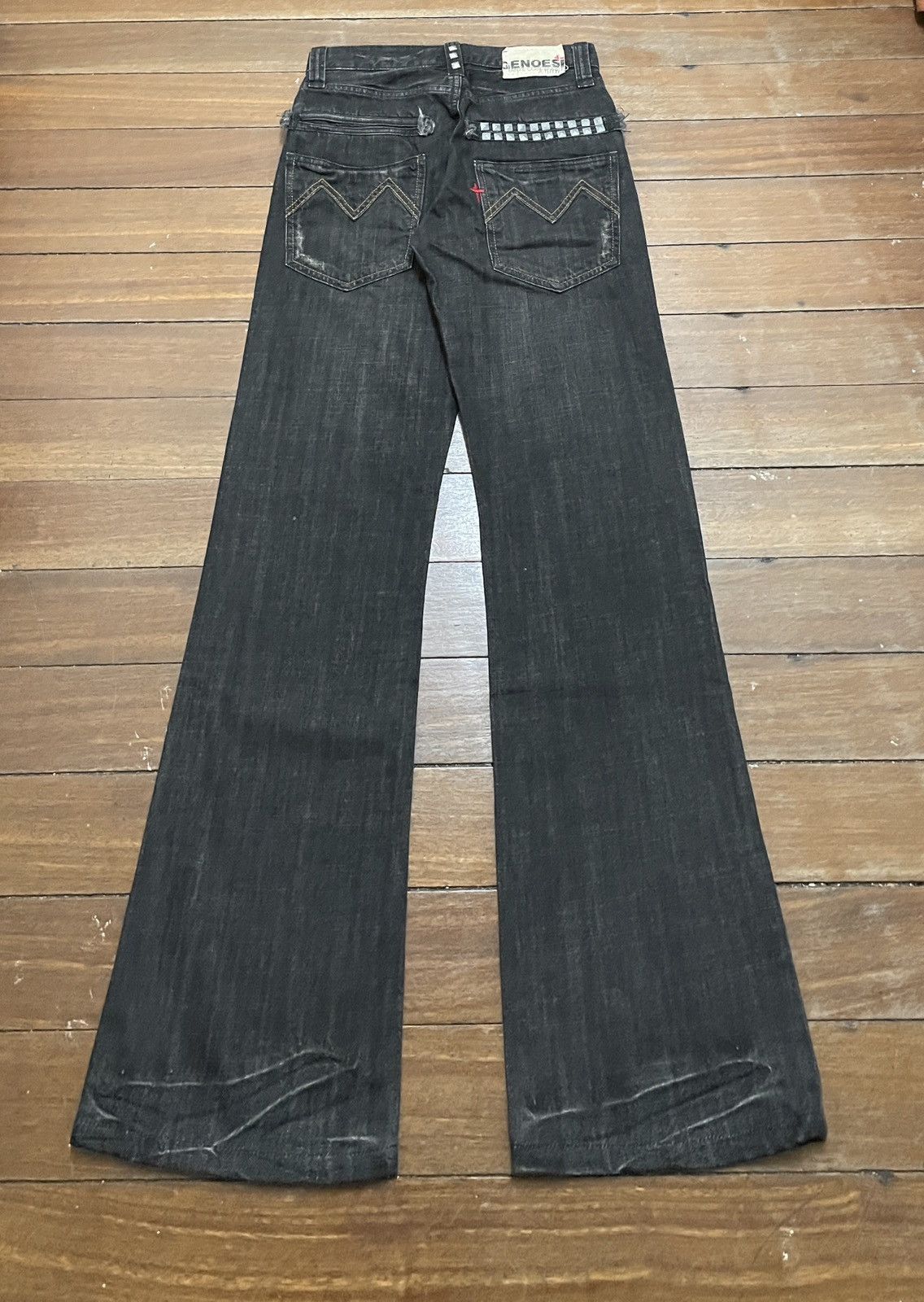 Le Grande Bleu (L.G.B.) Rare Vintage Japanese Brand Genoese Waxed Flared Jeans 2000s Size US 27 - 2 Thumbnail