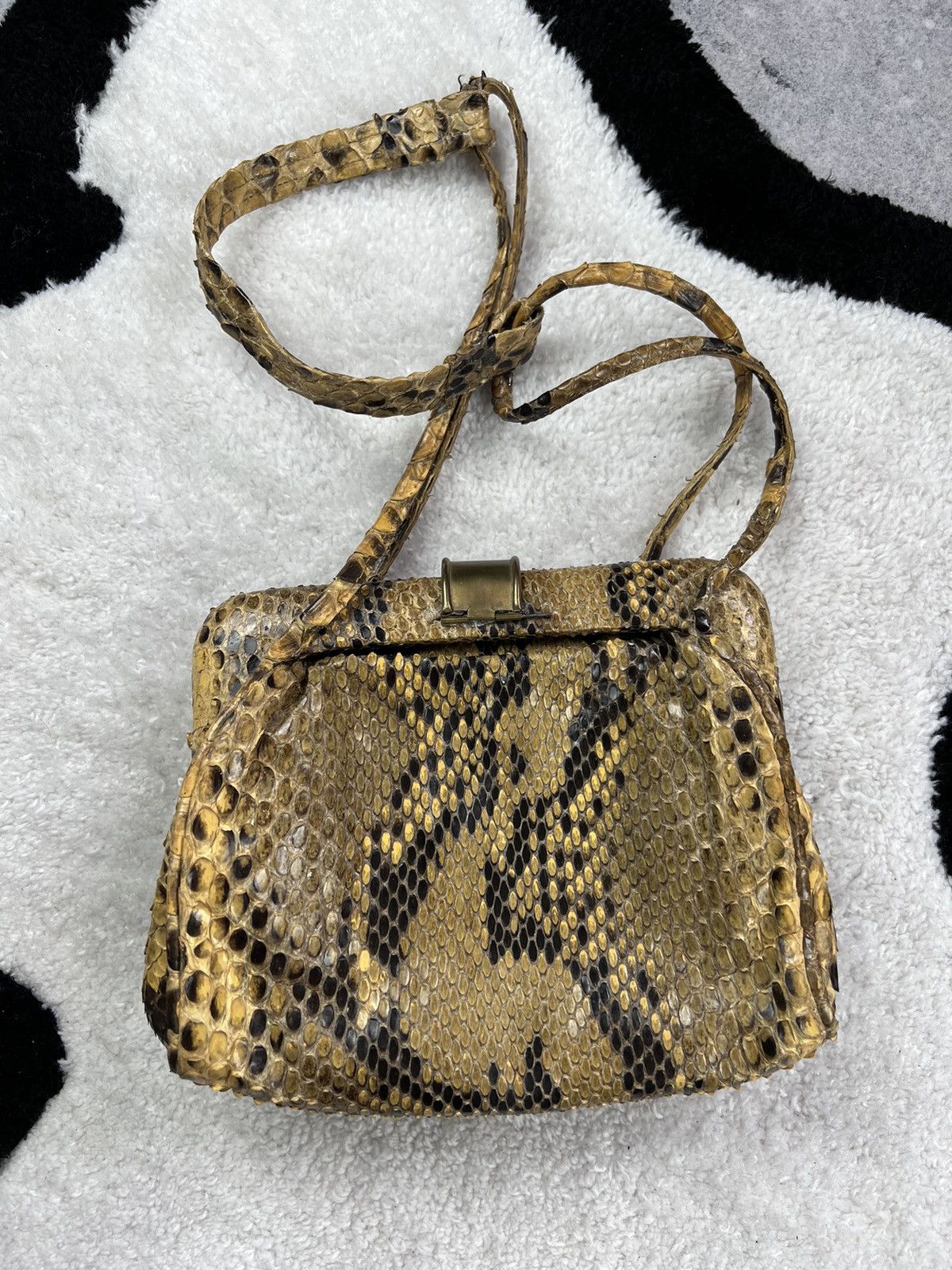 Leather Retro Vintage Antique Leather Snake Italy Shoulder Bag Size ONE SIZE - 8 Thumbnail