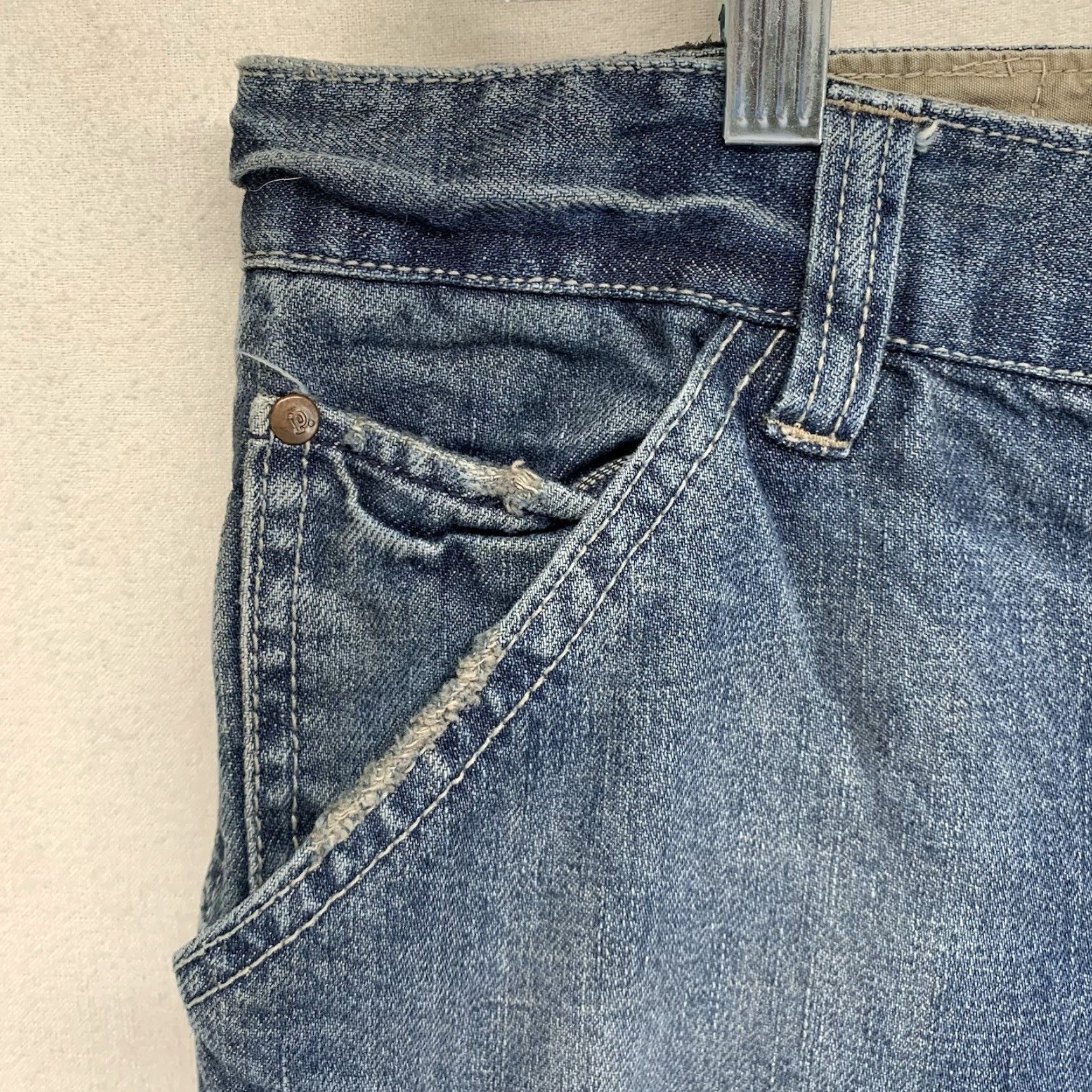 Vintage VINTAGE Plugg Men’s Jeans Size 38 Loose Fit 30in Blue Denim 90s Biker Music Band Size US 38 / EU 54 - 7 Thumbnail