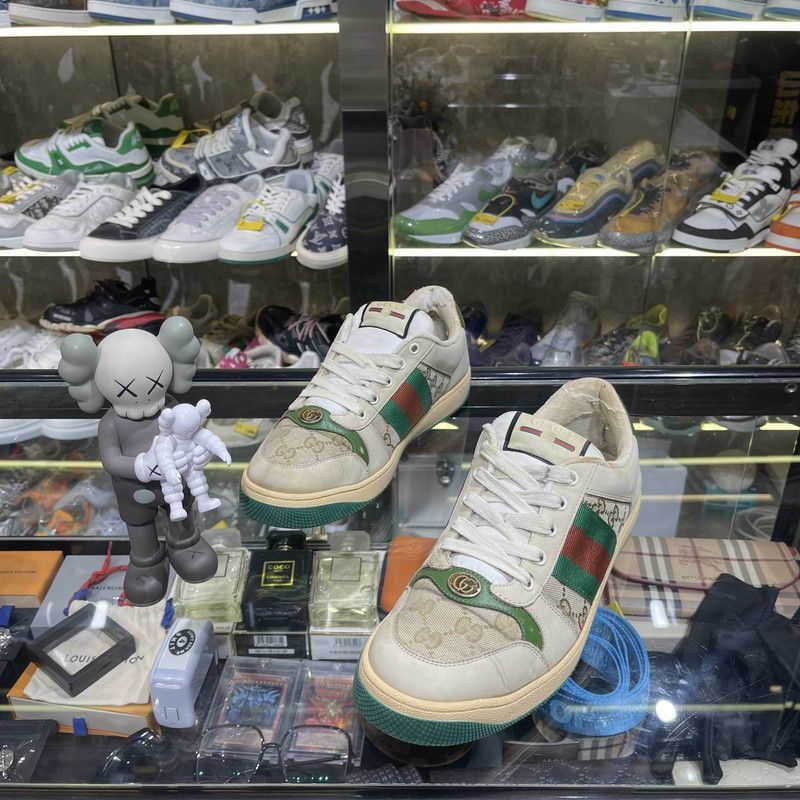 Gucci Gucci Screener Vintage Green Leather Sneakers - Size US 9.5 / EU 42-43 - 1 Thumbnail