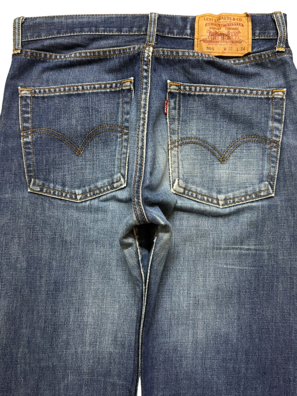 Levi's Vintage 90s Levis 505 Blue Faded Wash Distress Straight Leg Size US 30 / EU 46 - 4 Thumbnail