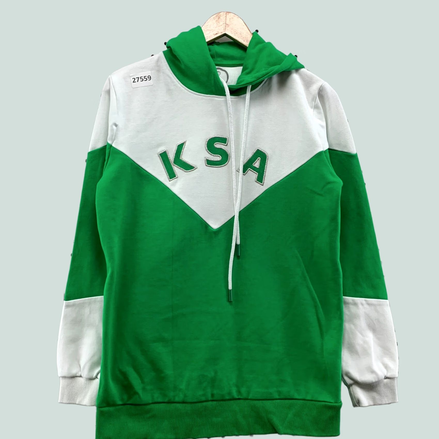 Vintage FIFA World Cup 2022 Saudi Arabia Hooded Sweatshirt Small Green White Mens Size US S / EU 44-46 / 1 - 1 Thumbnail