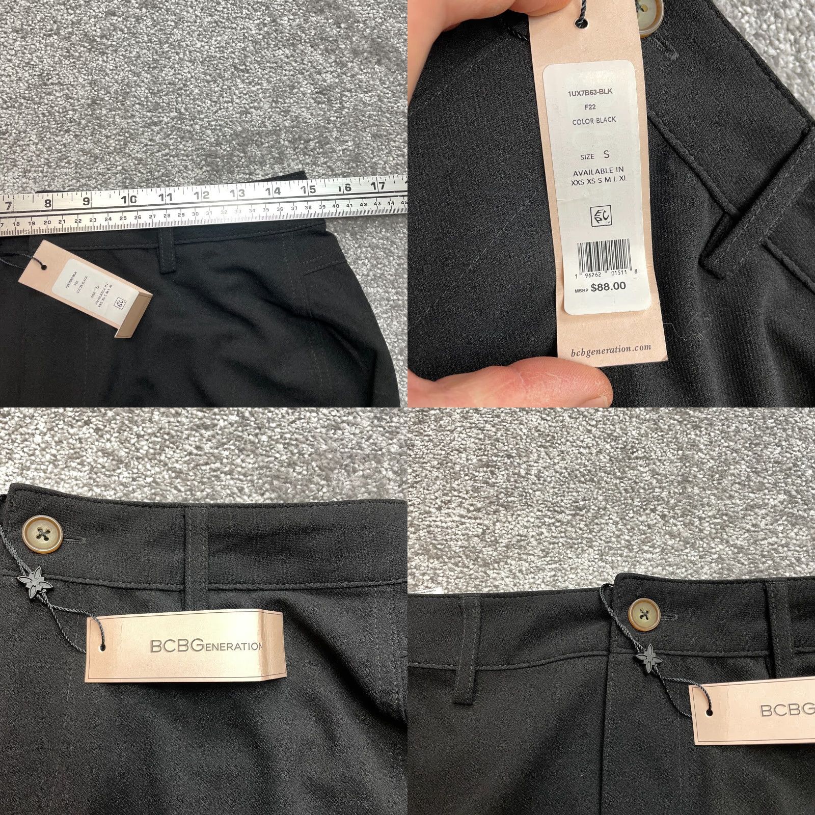 BCBGeneration BCBGeneration Chino Pants Womens Small Black Slacks 30x26.5 Stretch NWT NWT Size 30" / US 8 / IT 44 - 8 Thumbnail