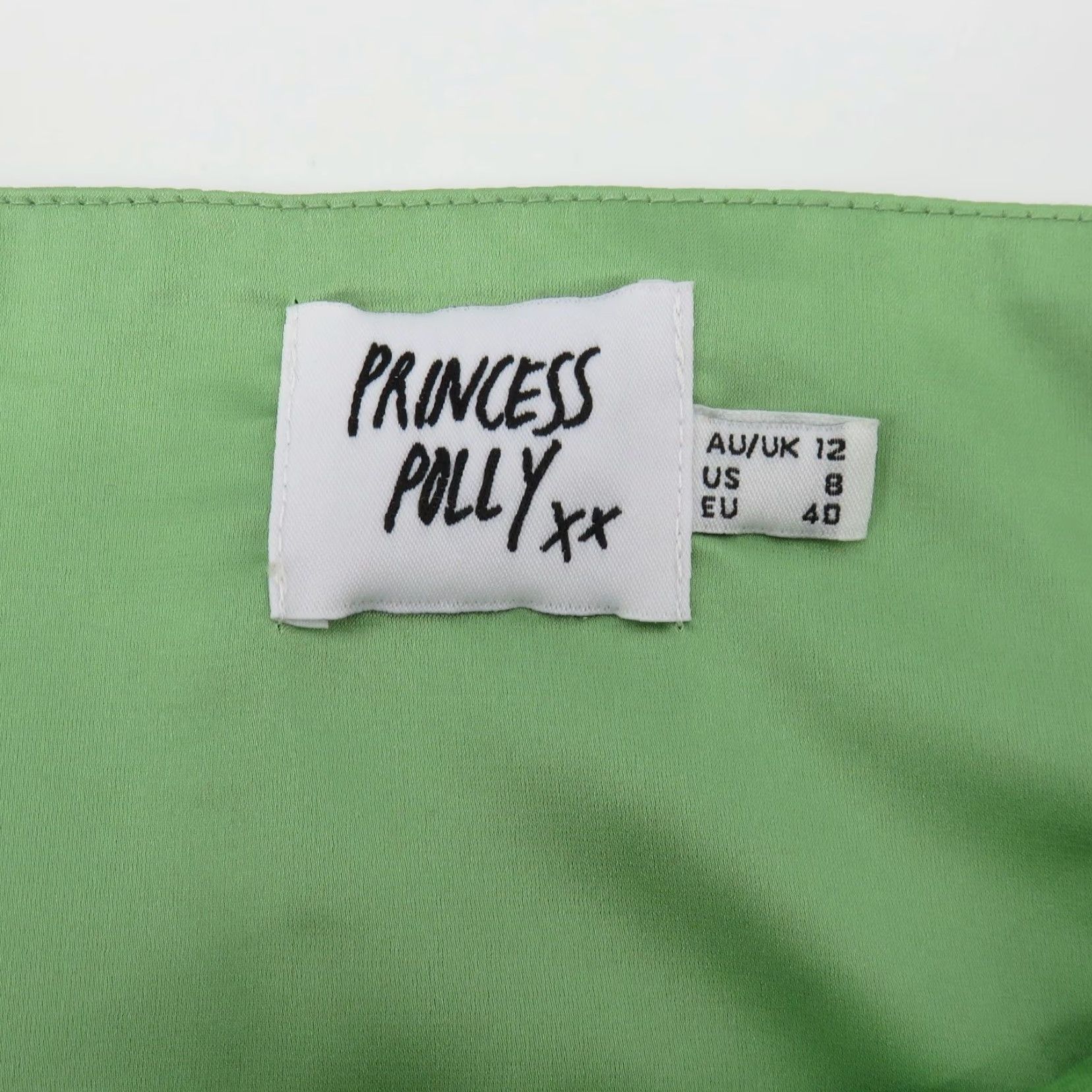 PRINCESS POLLY Princess Polly Women Tank Top Cropped Sweetheart Corset Zip Green 8 US Satin Polyester Casual Knits No N/A Size M / US 6-8 / IT 42-44 - 7 Thumbnail