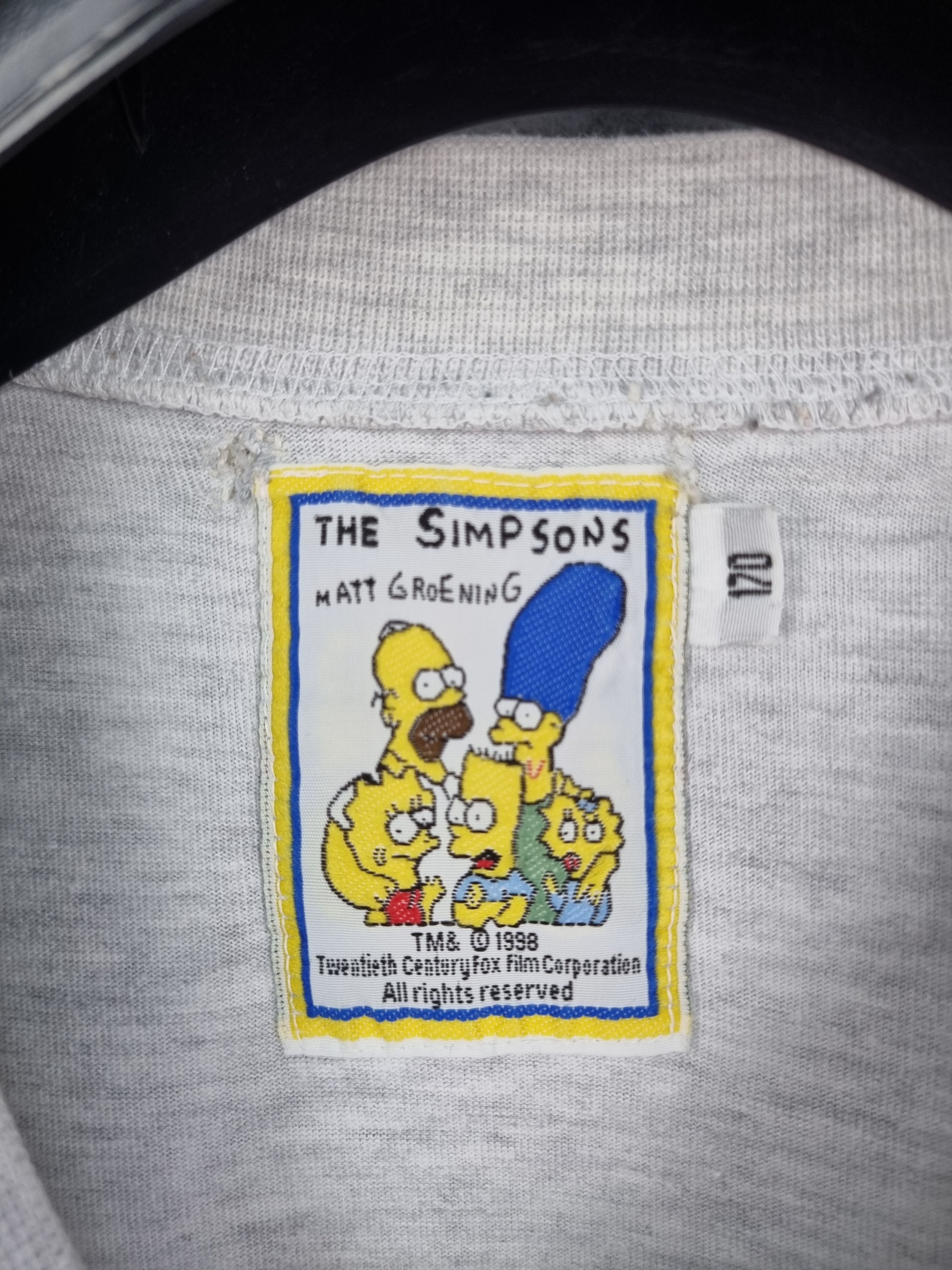 Cartoon Network × Nickelodeon × Vintage 98s The Simpsons Homer Sapiens Single Stitch Rare Print Size US L / EU 52-54 / 3 - 13 Thumbnail