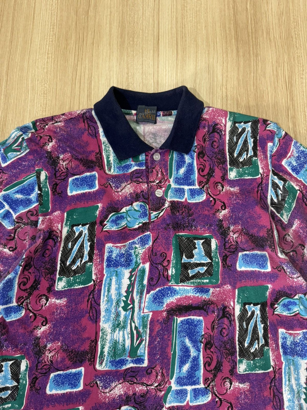 Art Comes First ETARE ARI MULTI COLOR POLO SHIRT WITH ABSTRACT PATTERN Size US M / EU 48-50 / 2 - 2 Thumbnail