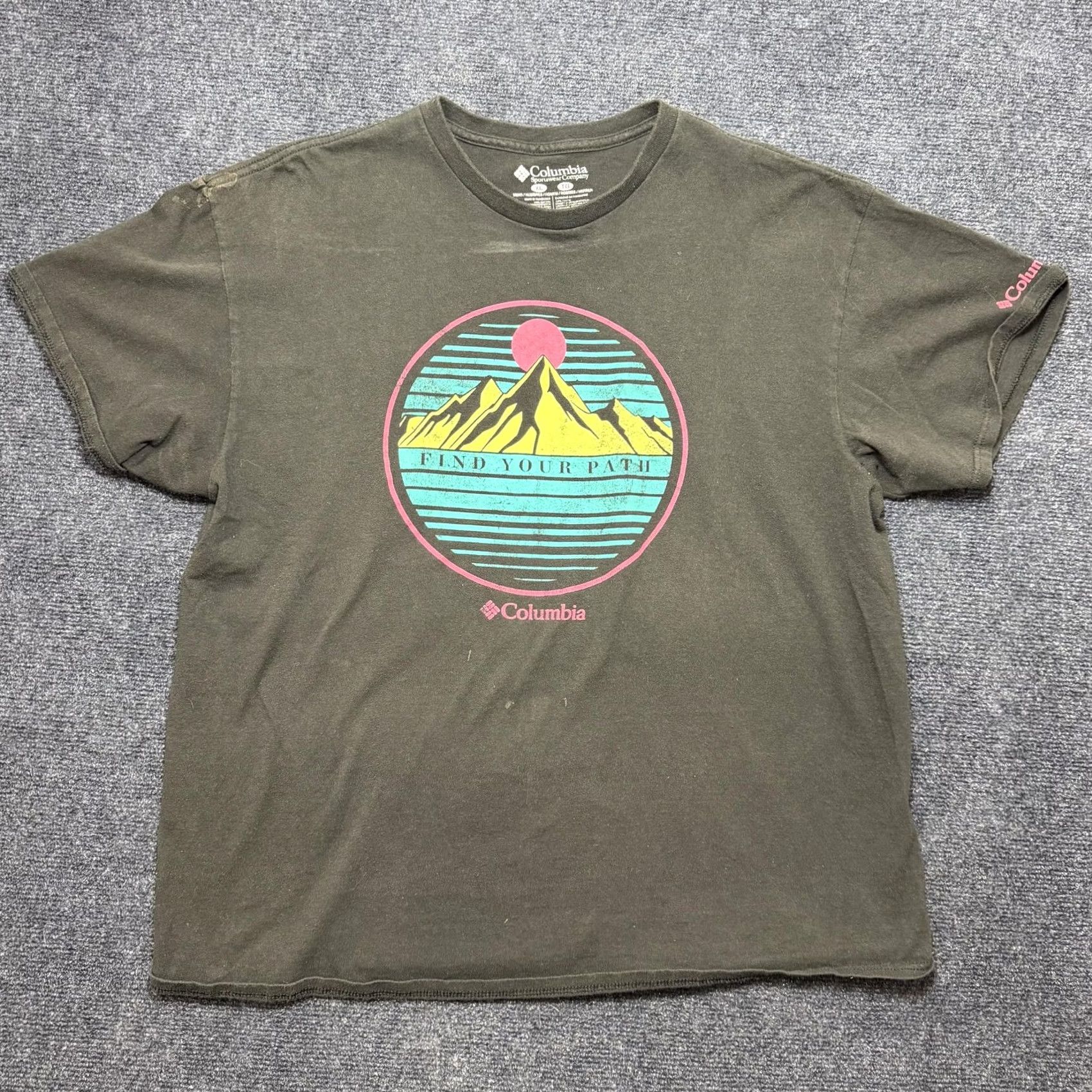 Vintage Columbia Shirt Mens XL Gray Find Your Path Mountain Outdoor Graphic Tee T-Shirt Indoor Outdoor Reflective Logo Summer Mens Size US XL / EU 56 / 4 - 2 Thumbnail