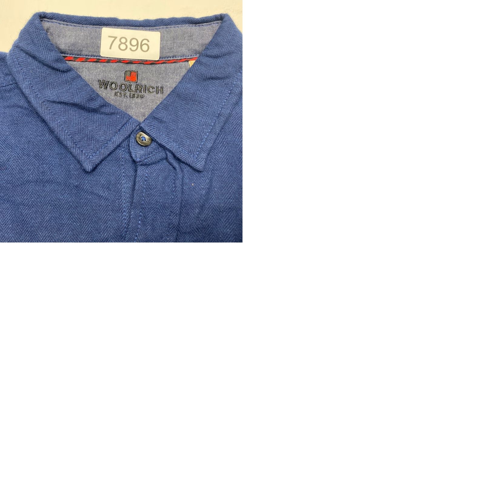 Vintage Woolrich Shirt Mens Large Blue Herringbone Flannel Button Up Brushed Cotton Size US L / EU 52-54 / 3 - 9 Thumbnail
