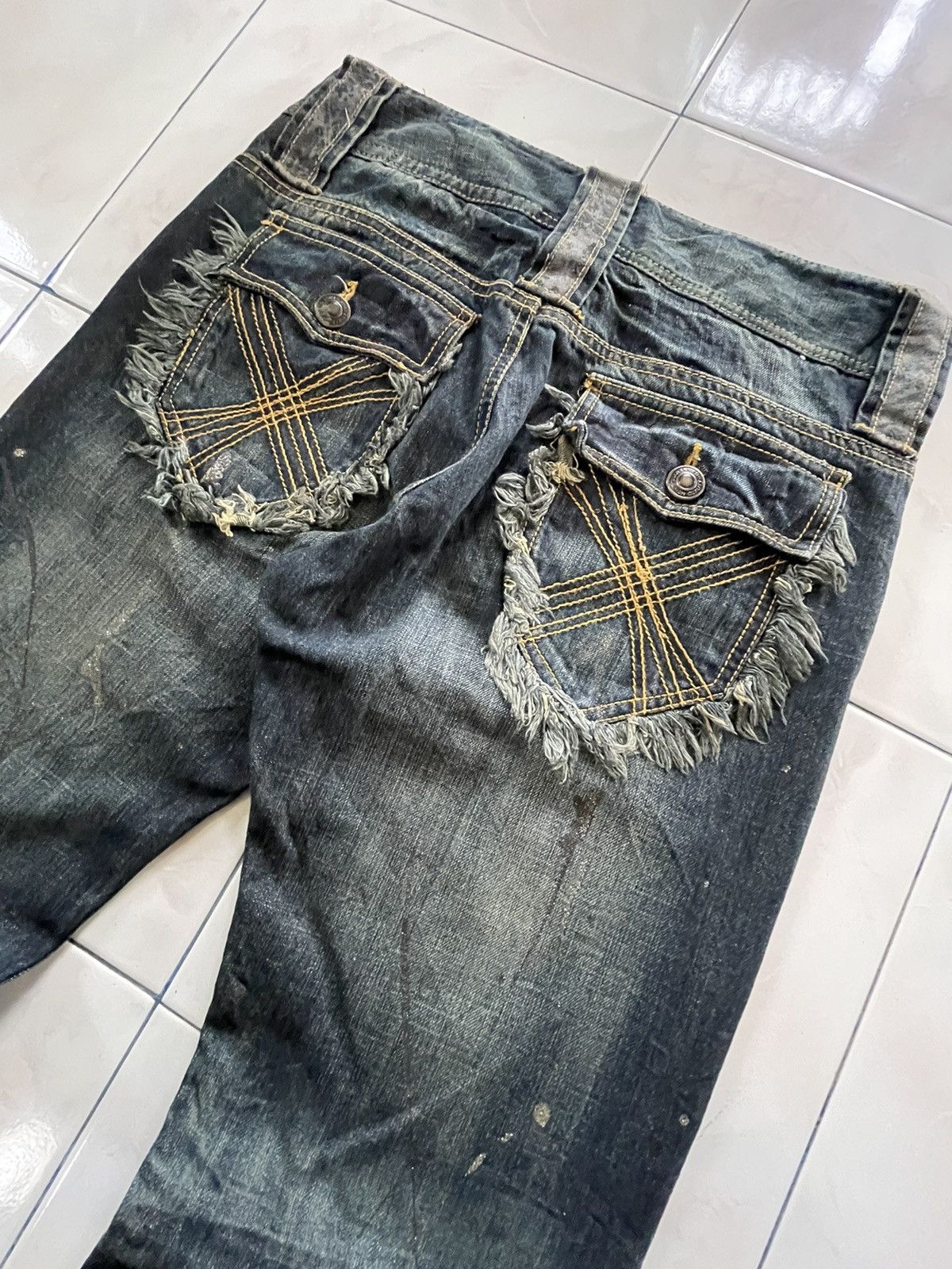 If Six Was Nine Shredded Studded Distressed Painter Japanese Brand Jeans Size US 32 / EU 48 - 4 Thumbnail