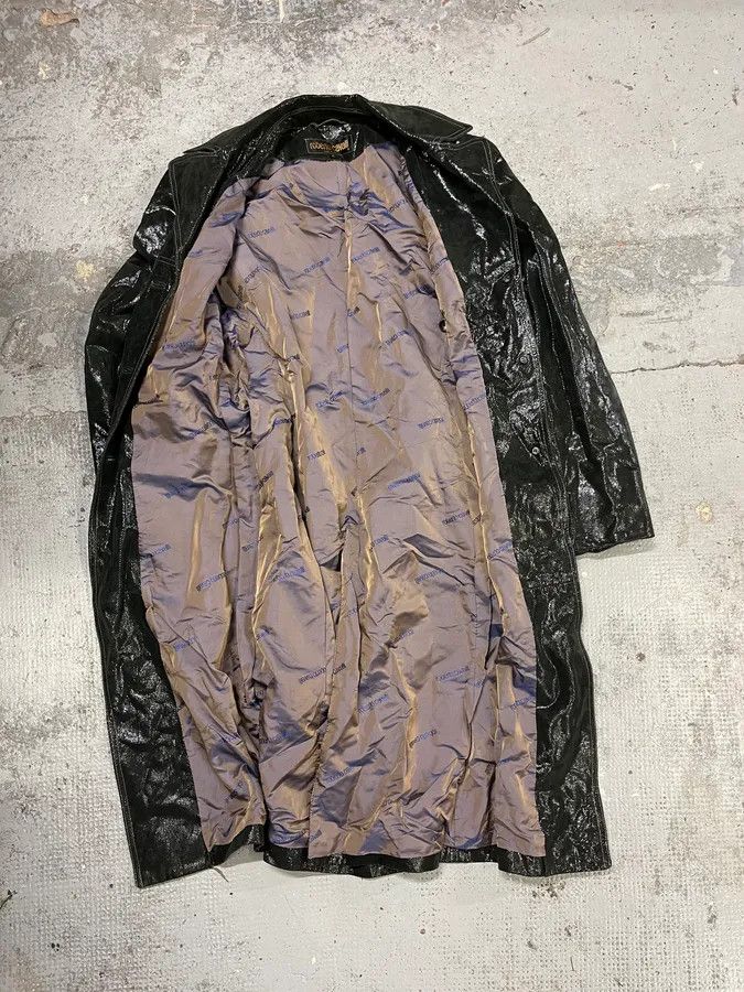 Vintage 1990s Roberto Cavalli Dark Green Trench Coat Size XS / US 0-2 / IT 36-38 - 9 Thumbnail