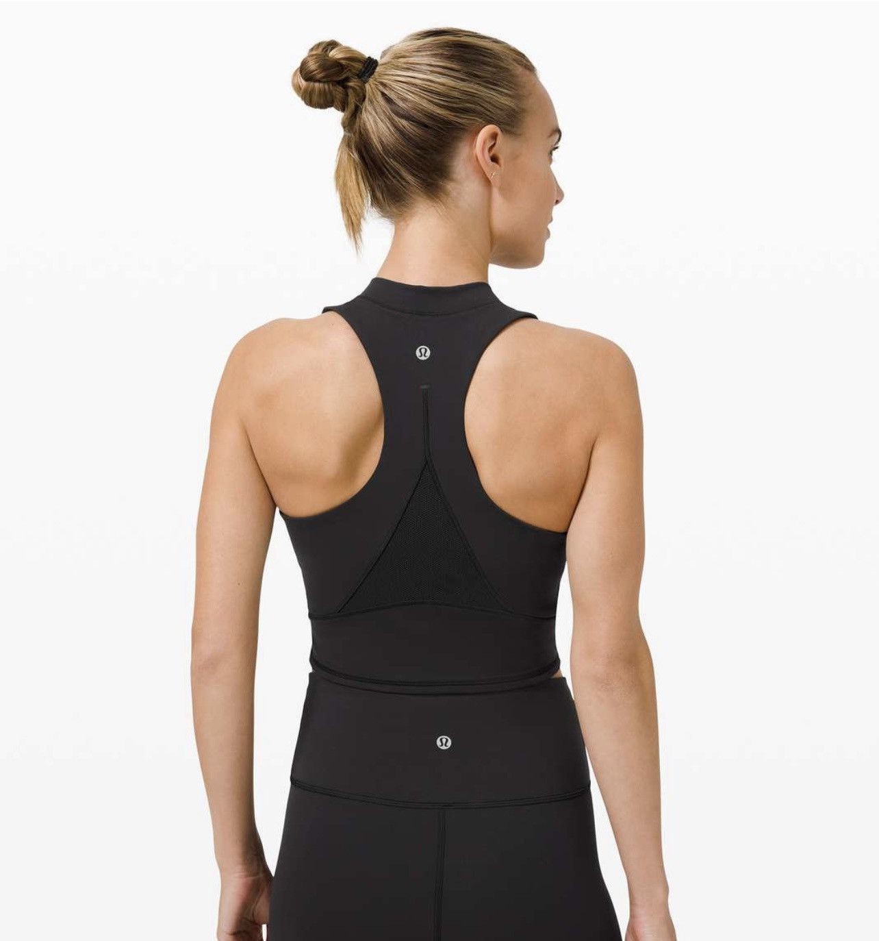 Lululemon Lululemon Evelux and Mesh crop tank 8 new with tag in black Size M / US 6-8 / IT 42-44 - 4 Thumbnail
