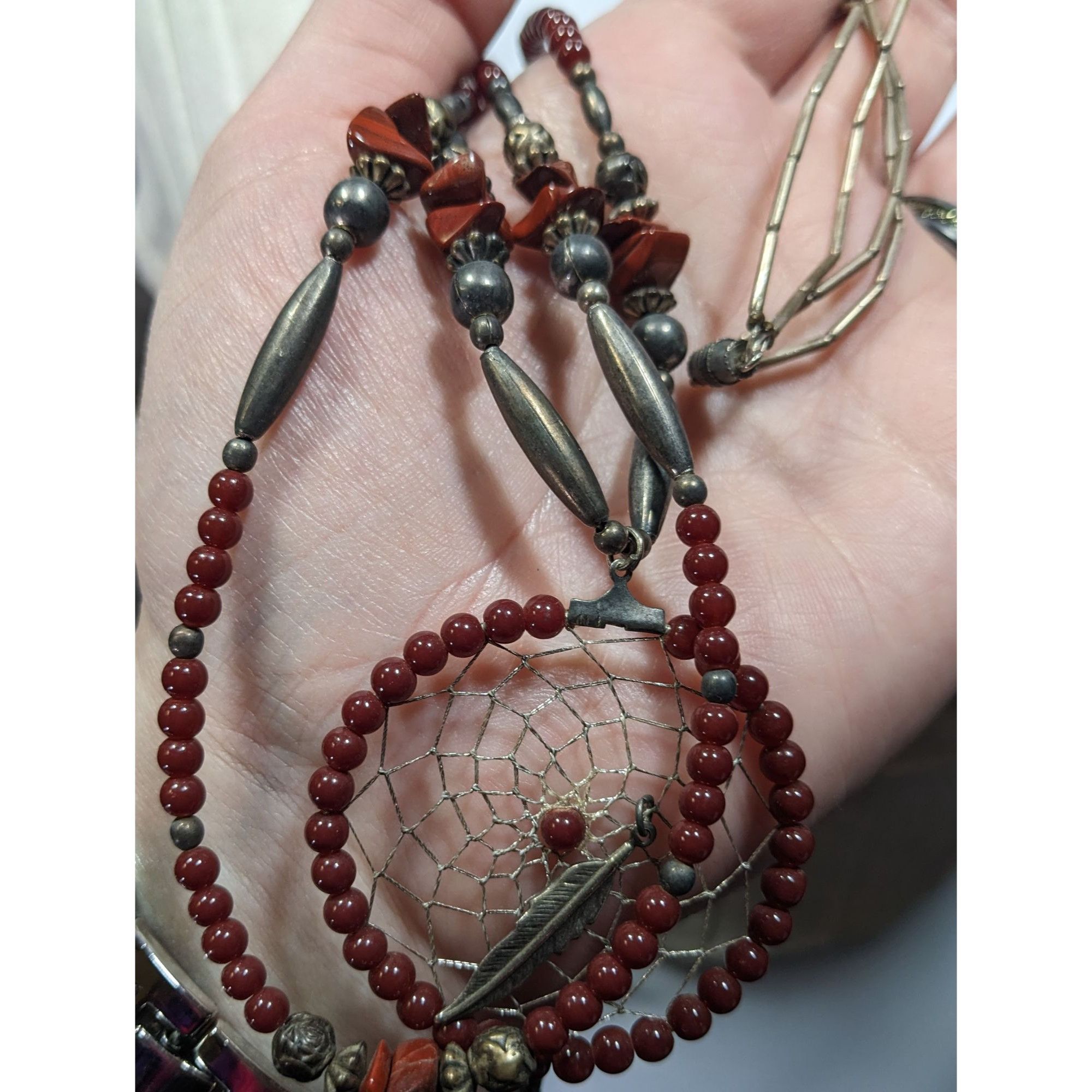 Other Vintage Handmade Native Dreamcatcher Necklace With Liquid Si Size ONE SIZE - 5 Thumbnail