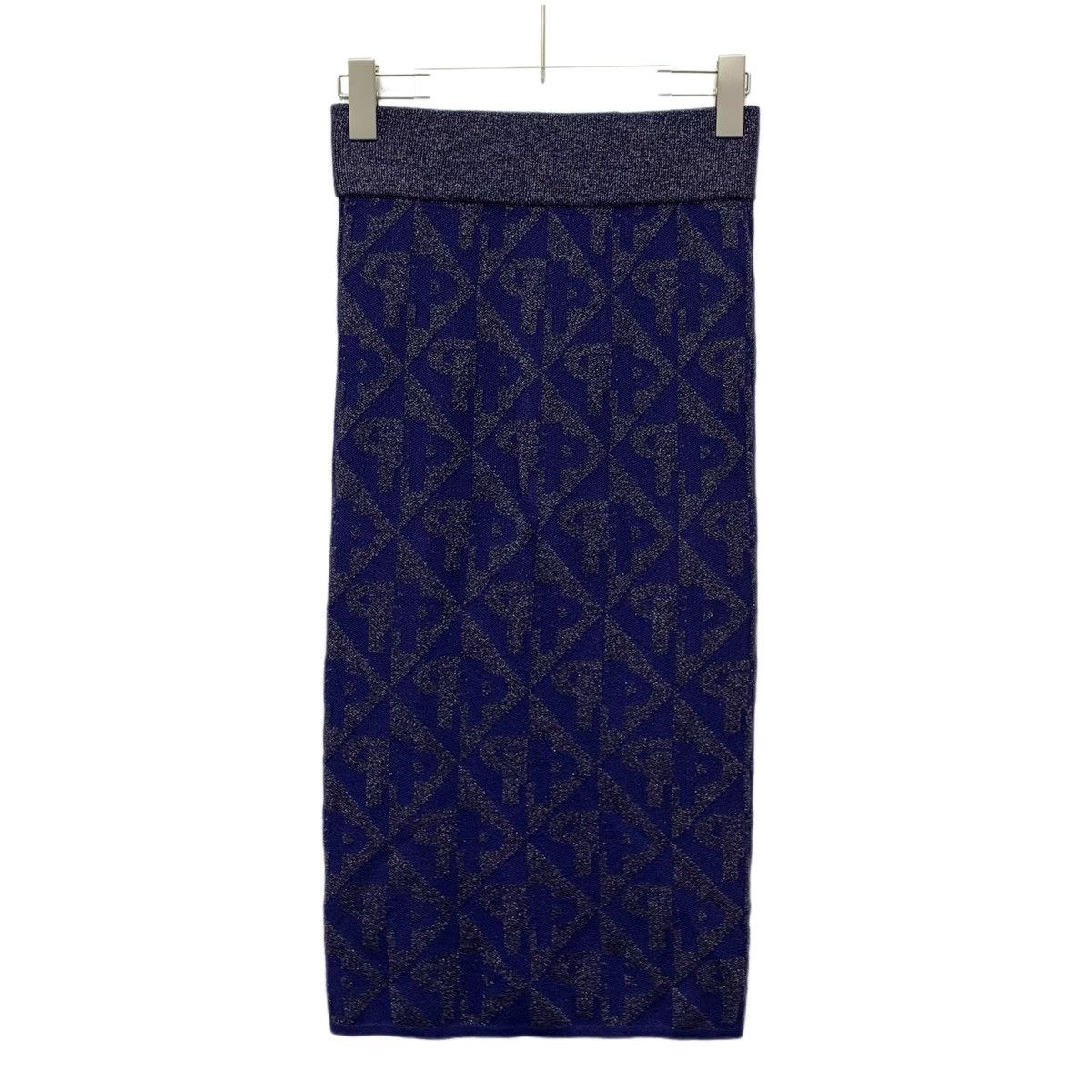 Pinko Pinko Purple Shiny Knit Stretch Midi Skirt K26WX Size 26" / US 2 / IT 38 - 2 Thumbnail