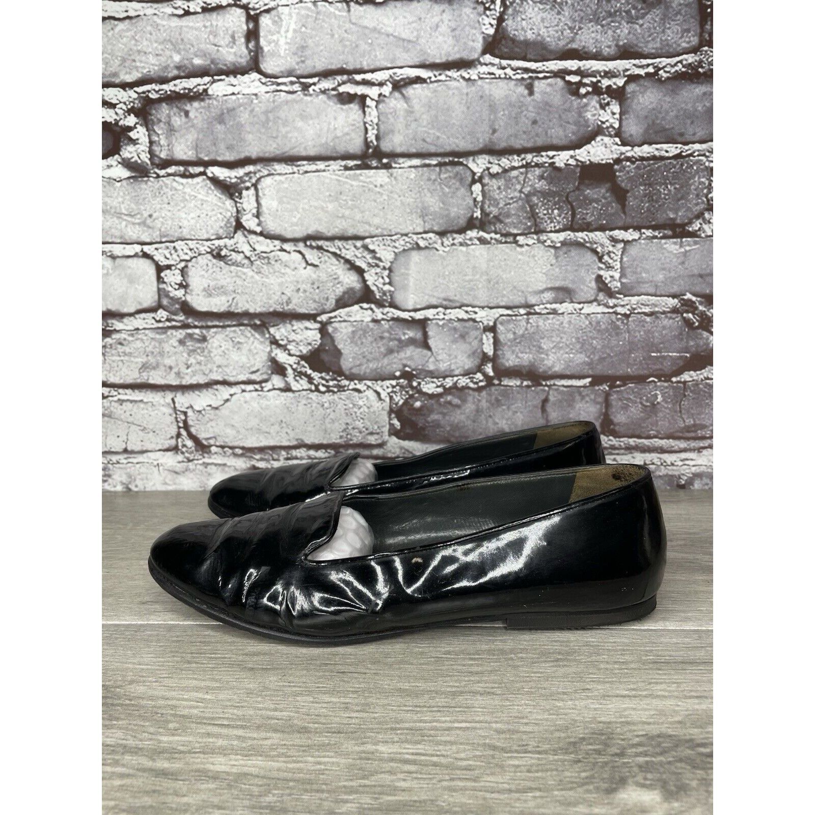Other Maraolo Black Patent Leather Slip On Loafers Shoes Women Sz Size US 8 / IT 38 - 18 Thumbnail