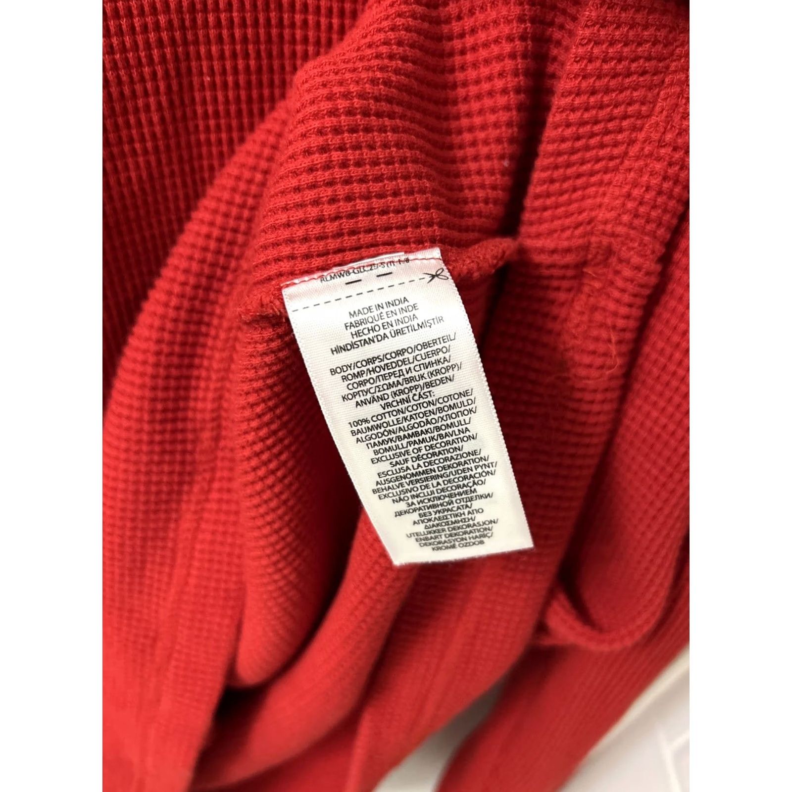 Polo Ralph Lauren Polo Ralph Lauren Shirt Mens 2XL Red Thermal Waffle Knit Long Sleeve Crew Neck Embroidered Logo All Seasons Pullover Size US XXL / EU 58 / 5 - 6 Thumbnail