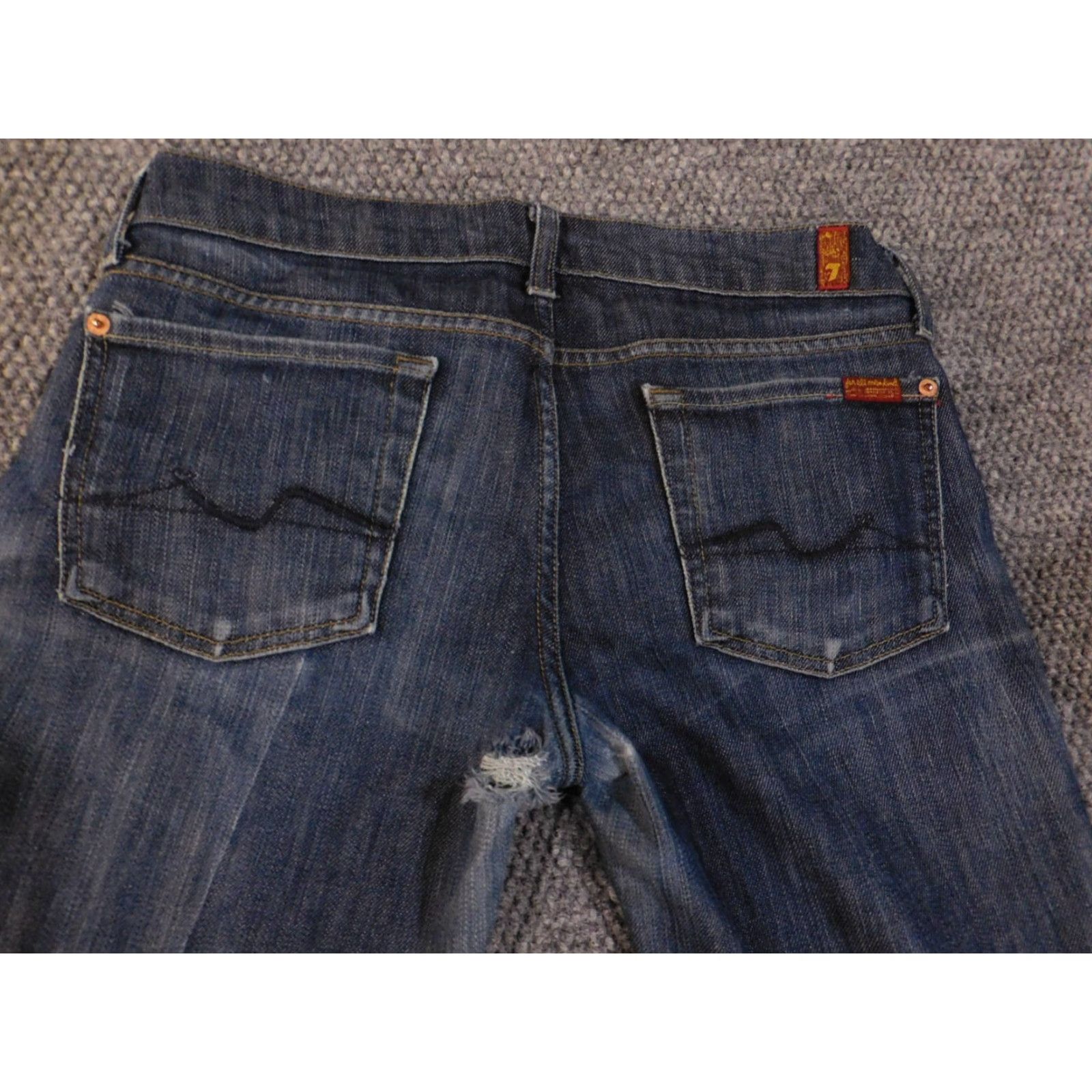 7 For All Mankind seven for all mankind jeans women size 29 flare blue retro denim stretch Size 29" - 7 Thumbnail