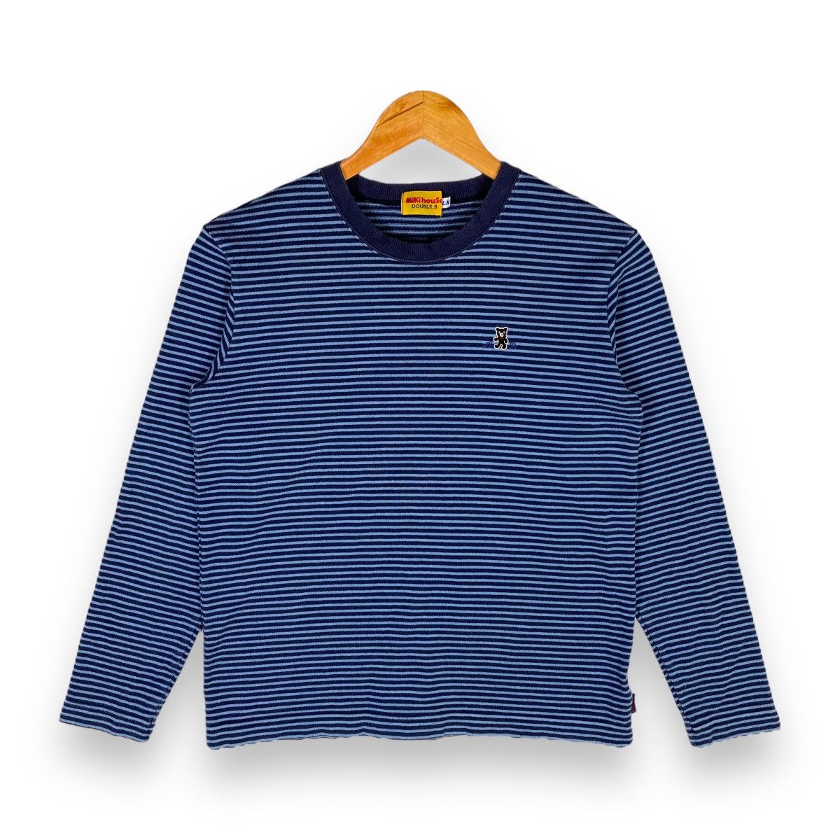 image of Hysteric Glamour x Vintage Miki House Double B Striped Designs Longsleeve Tee in Navy Stripes (Size
