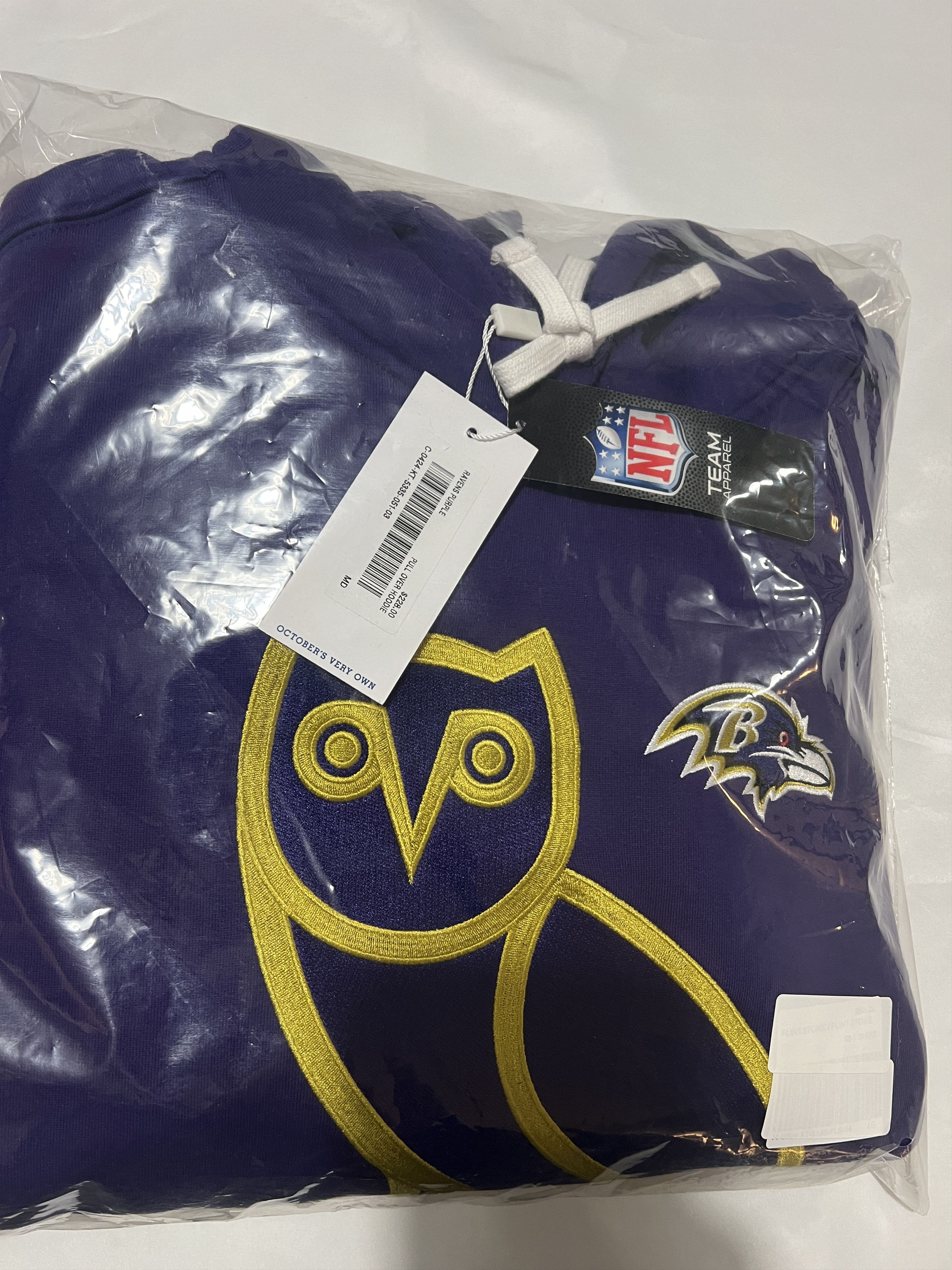 Drake *RARE* OVO x NFL BALTIMORE RAVENS OG OWL ICON TEAM HOODIE Size US M / EU 48-50 / 2 - 2 Thumbnail