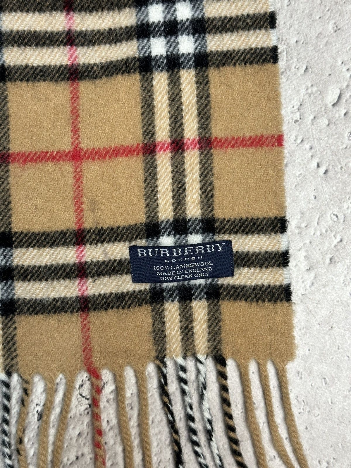 Burberry Burberry Nova Check Lambswool Scarf Beige Large 190x31cm Size ONE SIZE - 7 Thumbnail