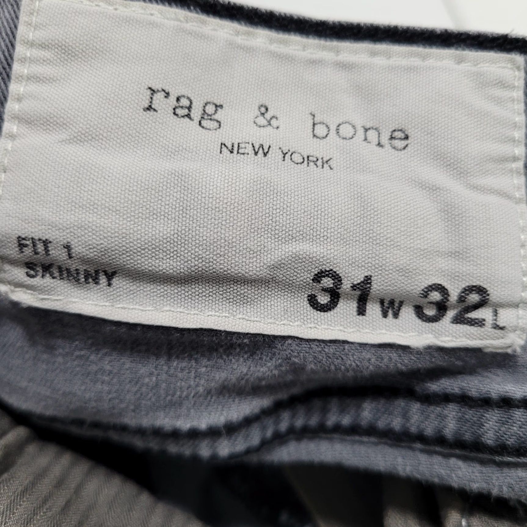 Rag & Bone VINTAGE Rag & Bone Shadow Grey Fit 1 Skinny Jeans Men 31 30x31 Grey Denim 5-Pocket Mid Rise Stretch" Size US 31 - 3 Thumbnail