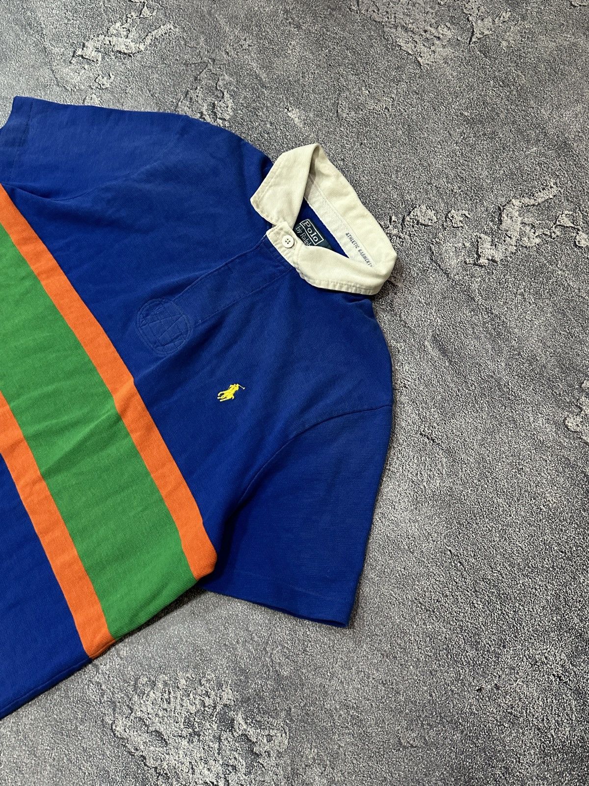 Polo Ralph Lauren × Vintage Vintage 90’s Polo Ralph Lauren Striped Rugby Jersey Size US M / EU 48-50 / 2 - 2 Thumbnail