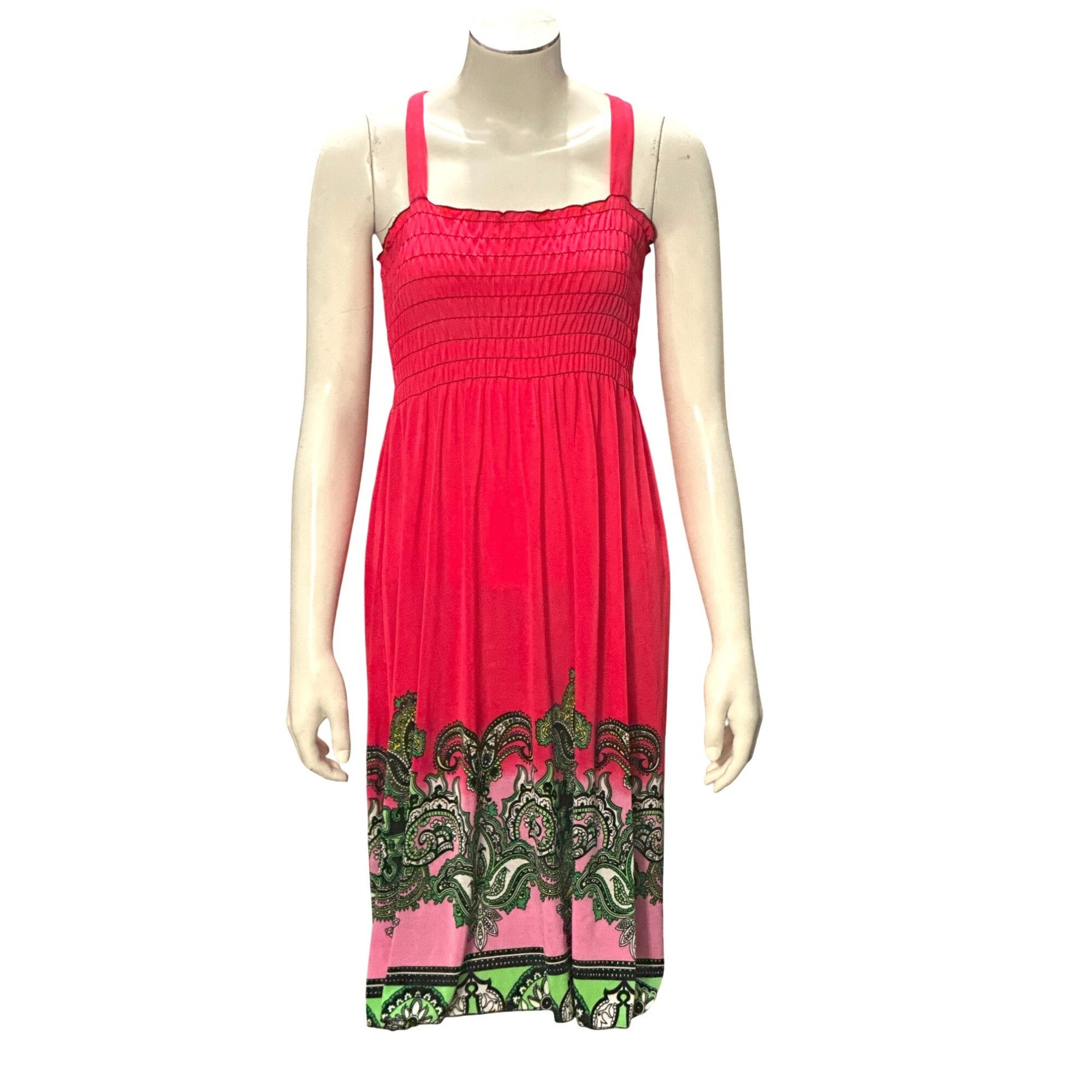 Other Ace Fashion Boho Paisley Bright Pink Print Sundress Sleevele Size XXL / US 16-18 / IT 52-54 - 1 Thumbnail