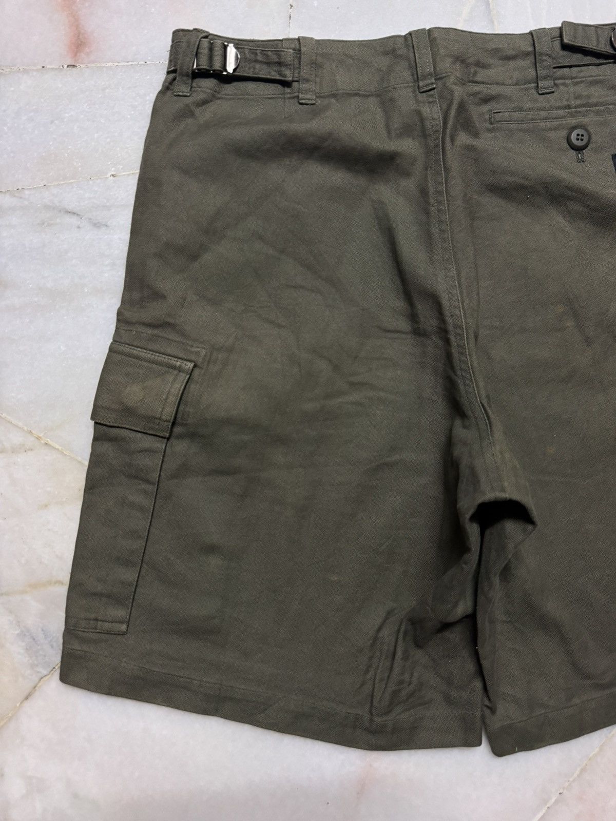 Seditionaries 💥PUNK SHORT PANTS💥 SUPERLOVERS ROCK OLIVE GREEN SHORT CARGO Size US 31 - 12 Thumbnail