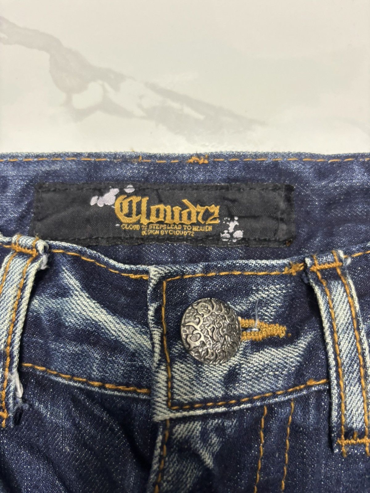 Number (N)ine Vintage Skulls Cross Patches Number Nine Style Denim Jeans Size US 29 - 9 Thumbnail