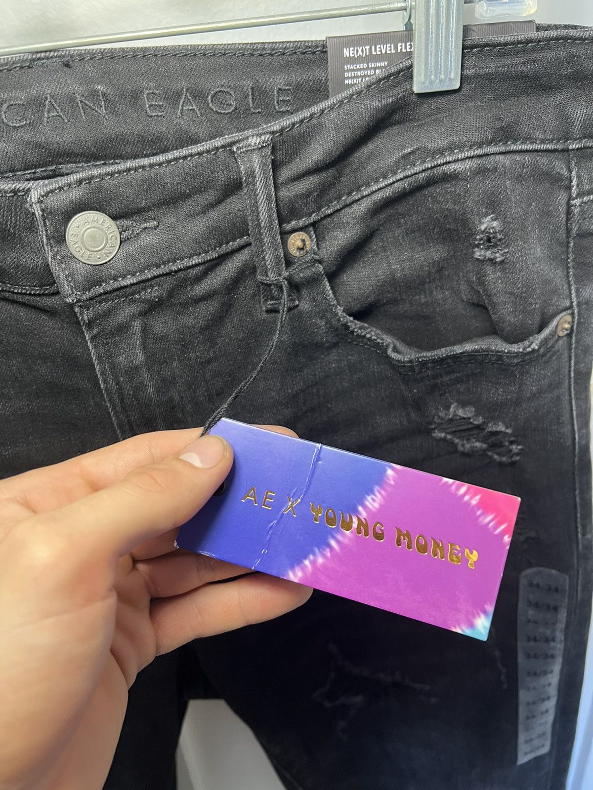 Lil Wayne Young Money Entert X American Eagle distressed stacked jeans Size US 34 / EU 50 - 4 Thumbnail