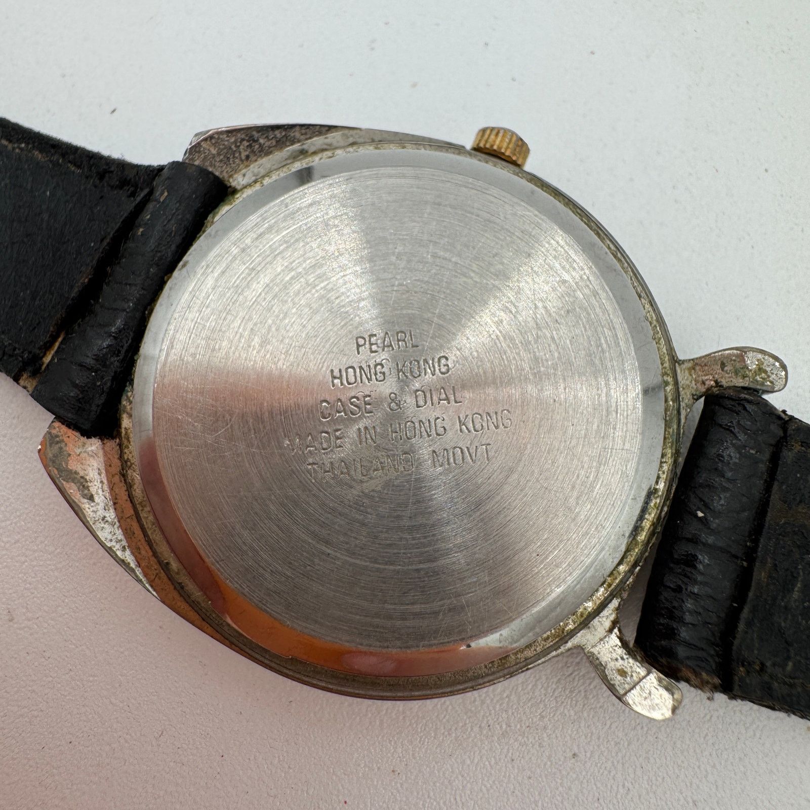 Vintage Vtg Pearl Horseshoe Watch Leather Band Black Ladies Size ONE SIZE - 3 Thumbnail