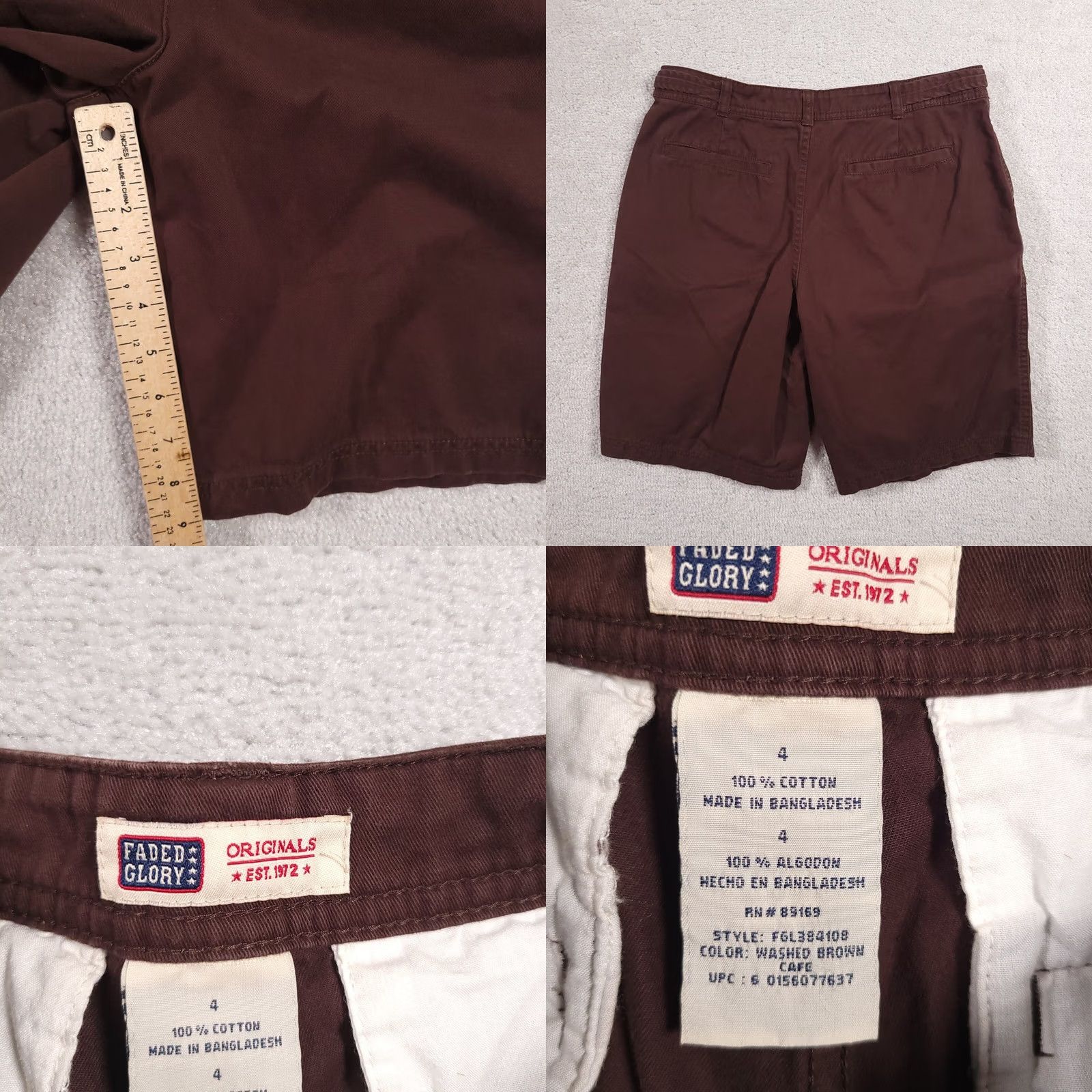 Faded Glory VINTAGE Faded Glory Bermuda Shorts Women's 4 Brown Chino Mid Rise 9" Size 27" / US 4 / IT 40 - 8 Thumbnail