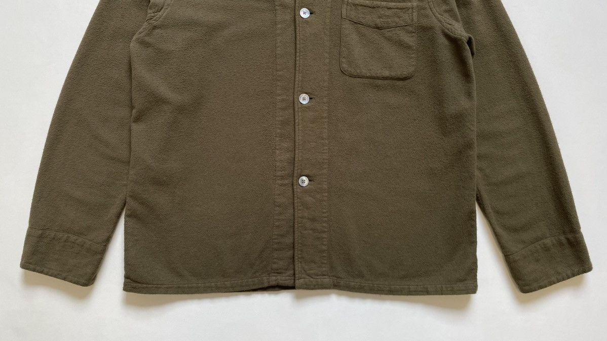 Our Legacy Pilled Olive Cotton Flannel Box Shirt Size US M / EU 48-50 / 2 - 6 Thumbnail