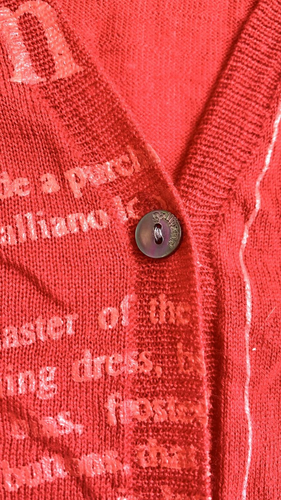 John Galliano John Galliano Red Cardigan Newspaper Print Provocateur Size S / US 4 / IT 40 - 10 Thumbnail