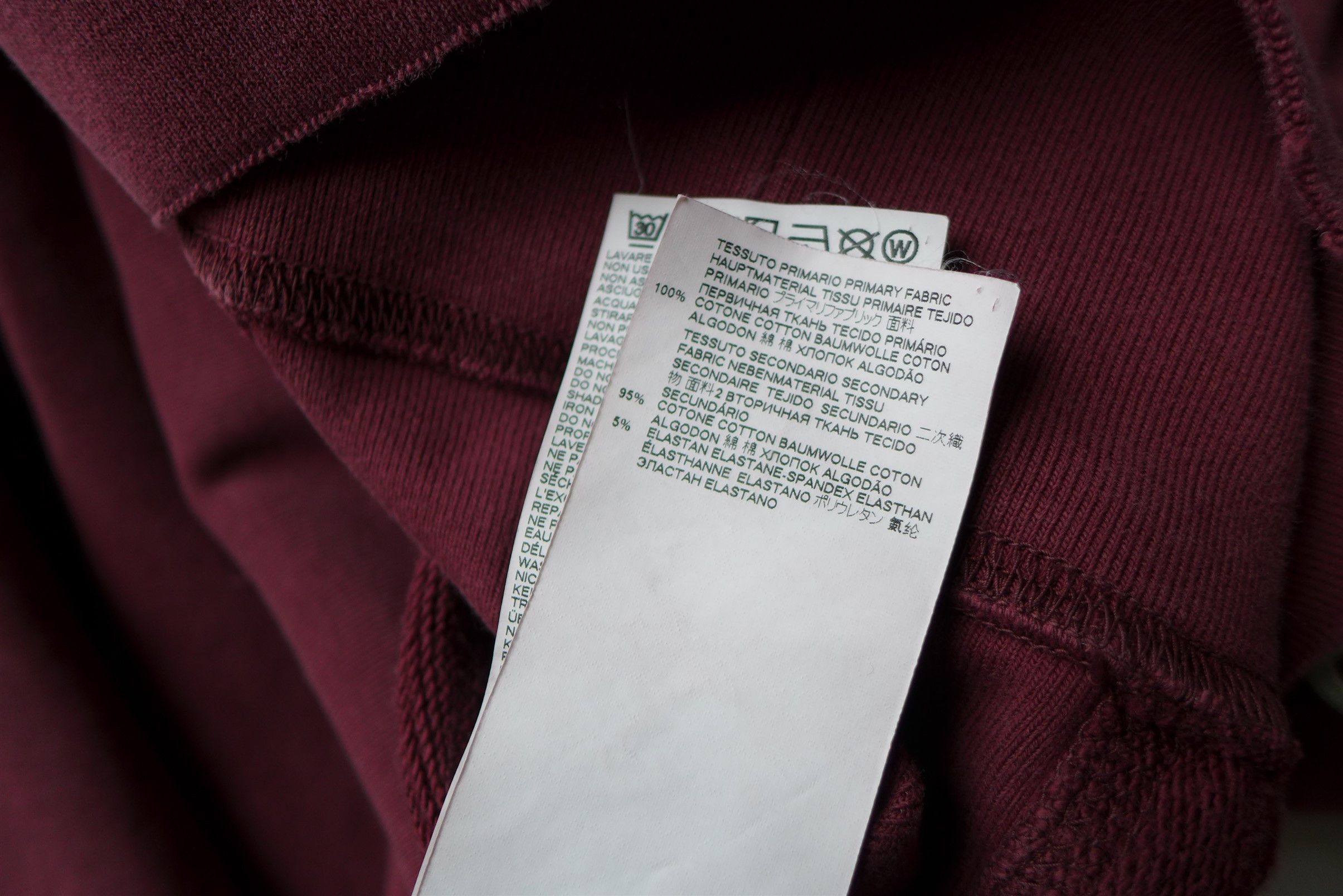Maison Margiela Margiela Name Tag Hoodie - Washed Burgundy Cotton Size US L / EU 52-54 / 3 - 12 Thumbnail