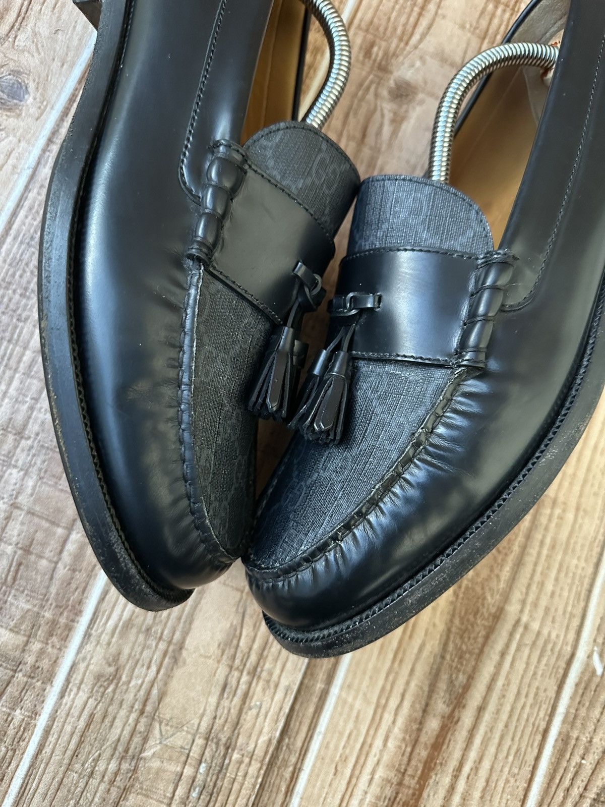 Gucci Gucci GG Logo Black Tassel Leather Loafers Size US 9.5 / EU 42-43 - 7 Thumbnail