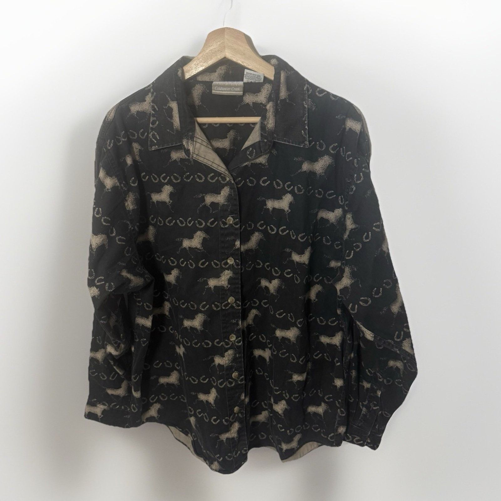 Coldwater Creek Vtg Coldwater Creek Horse Shirt Equestrian Western Cowgirl Size XL / US 12-14 / IT 48-50 - 1 Thumbnail
