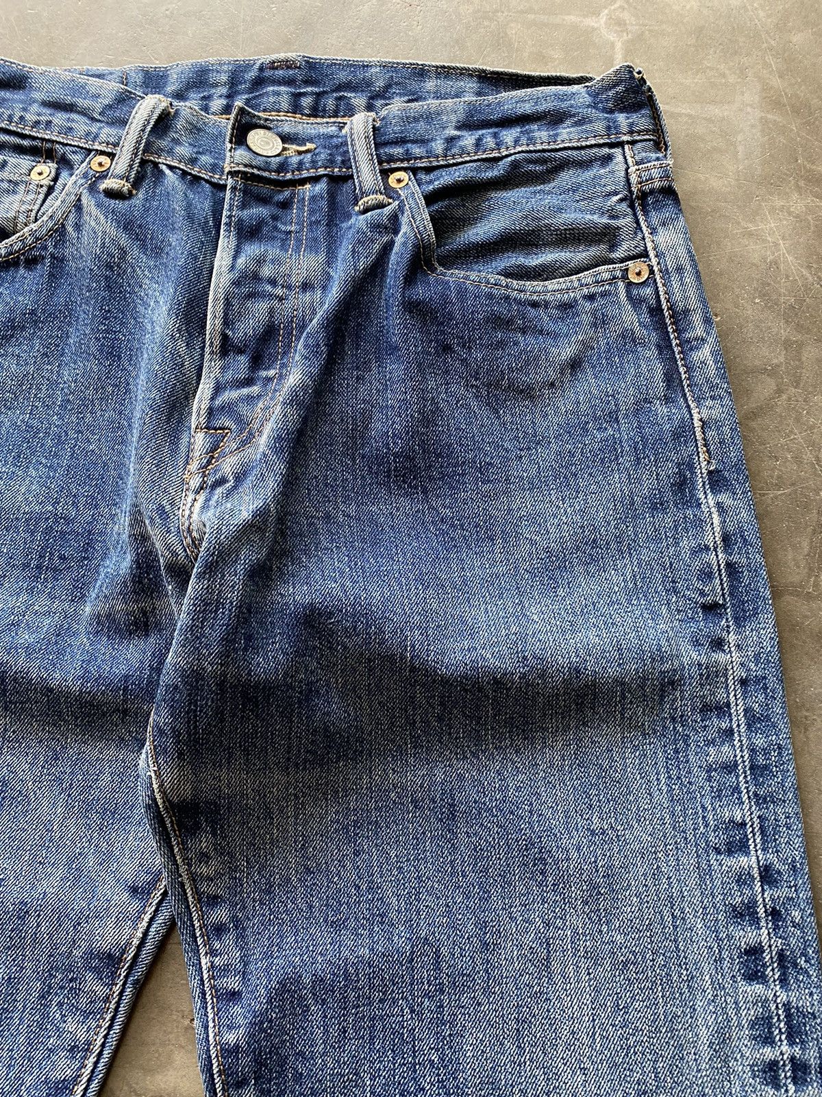 Hysteric Glamour × Levi's × Tornado Mart Levis Vintage Leather Patch Blue Stone Wash 30x34 Size US 29 - 11 Thumbnail