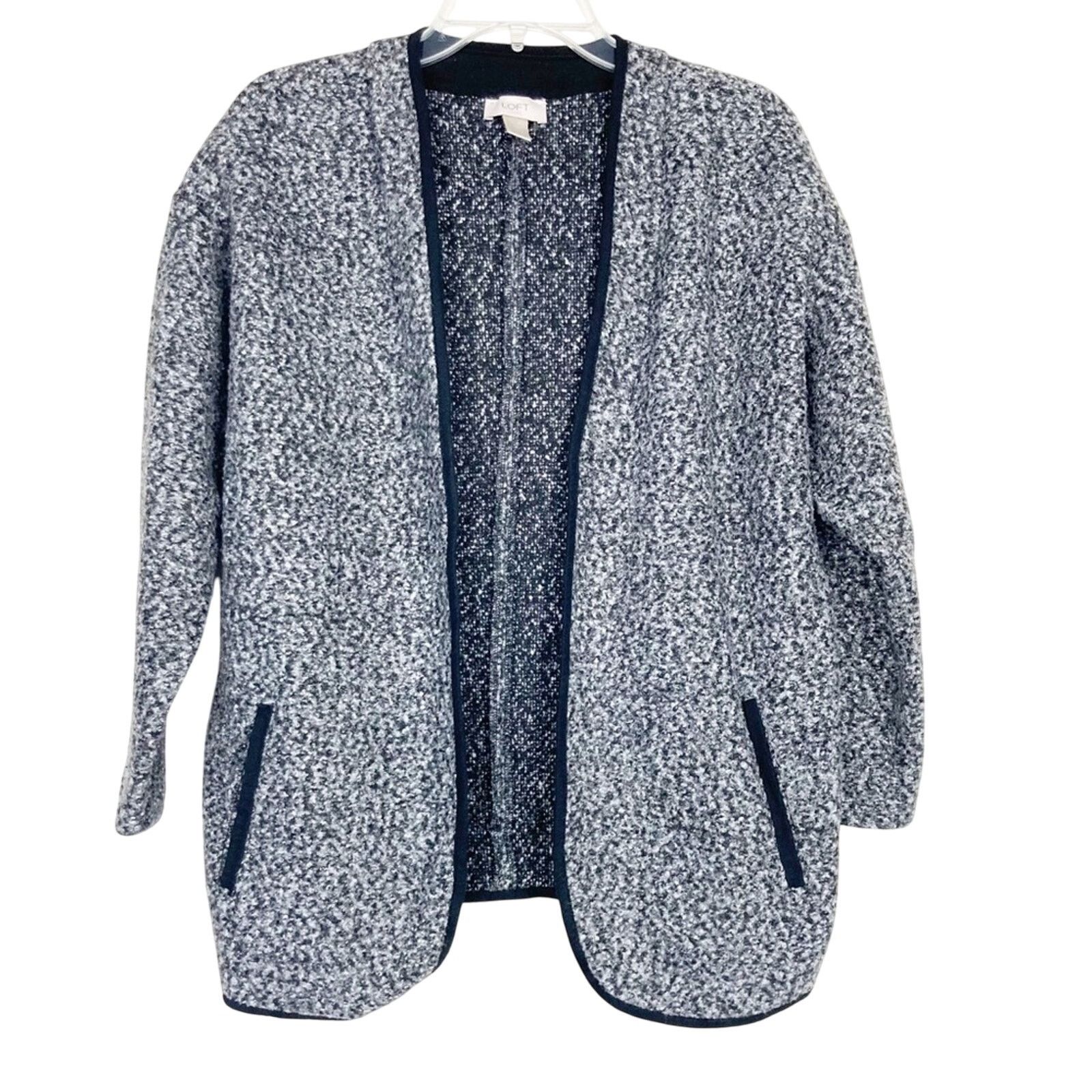 Loft Ann Taylor Loft Gray Speckled Open Front Cardigan Sz S Size S / US 4 / IT 40 - 5 Thumbnail